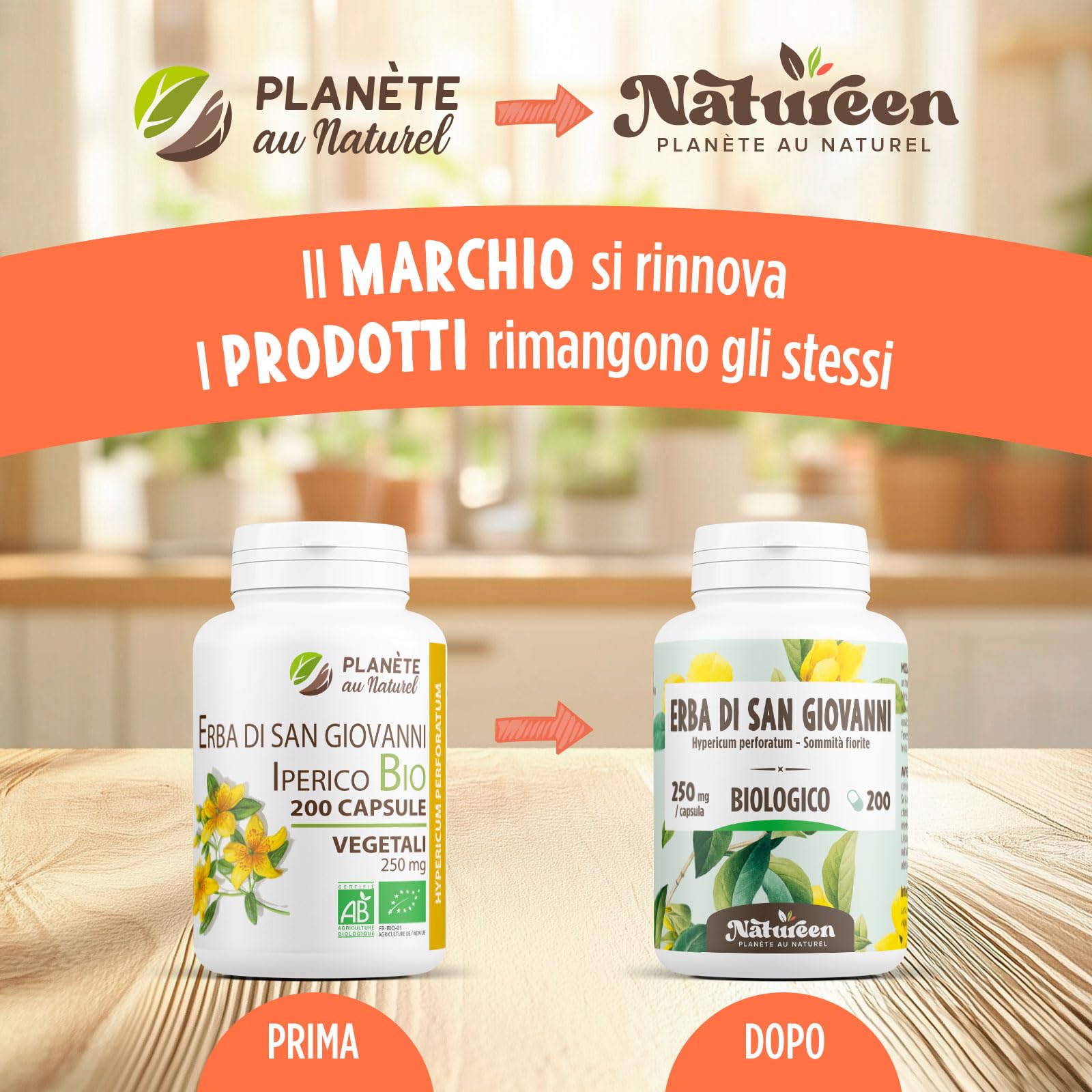 Erba di San Giovanni Bio 250mg - 100 capsule - Hypericum Perforatum - Natureen | Planète au Naturel