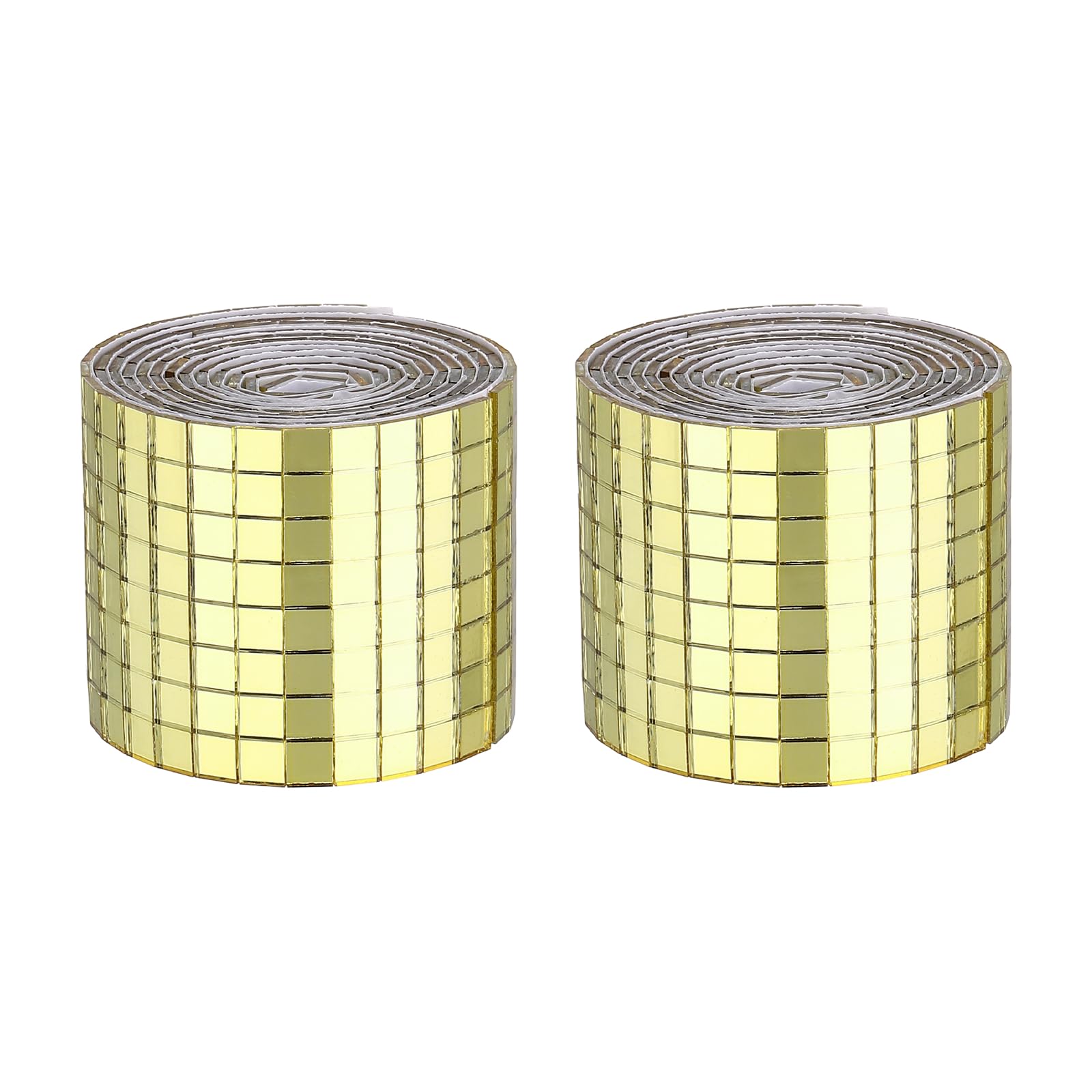 sourcing map 3200 Pcs Mirror Mosaic Tiles 5 x 5 mm Square Glass Self-Adhesive Disco Ball Mirror Tiles Sticker for DIY Craft Decoration Art Collage Card Making, Gold