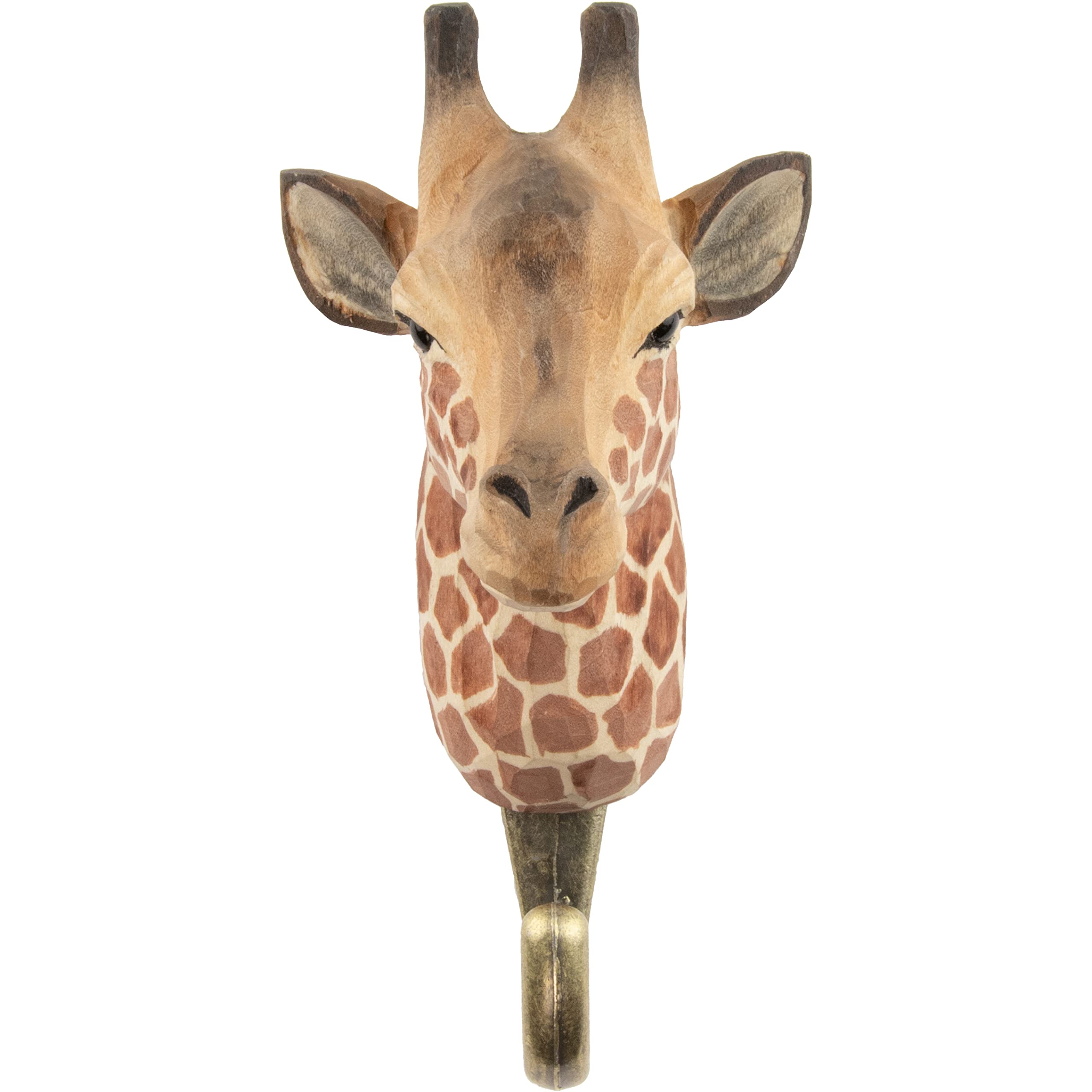 WILDLIFEGARDEN Wildlife Garden, Hook Giraffe (WG4534), Hand Carved Decorative Coat Hook, Wall Mounted, Made of Wood and Metal - Image 2