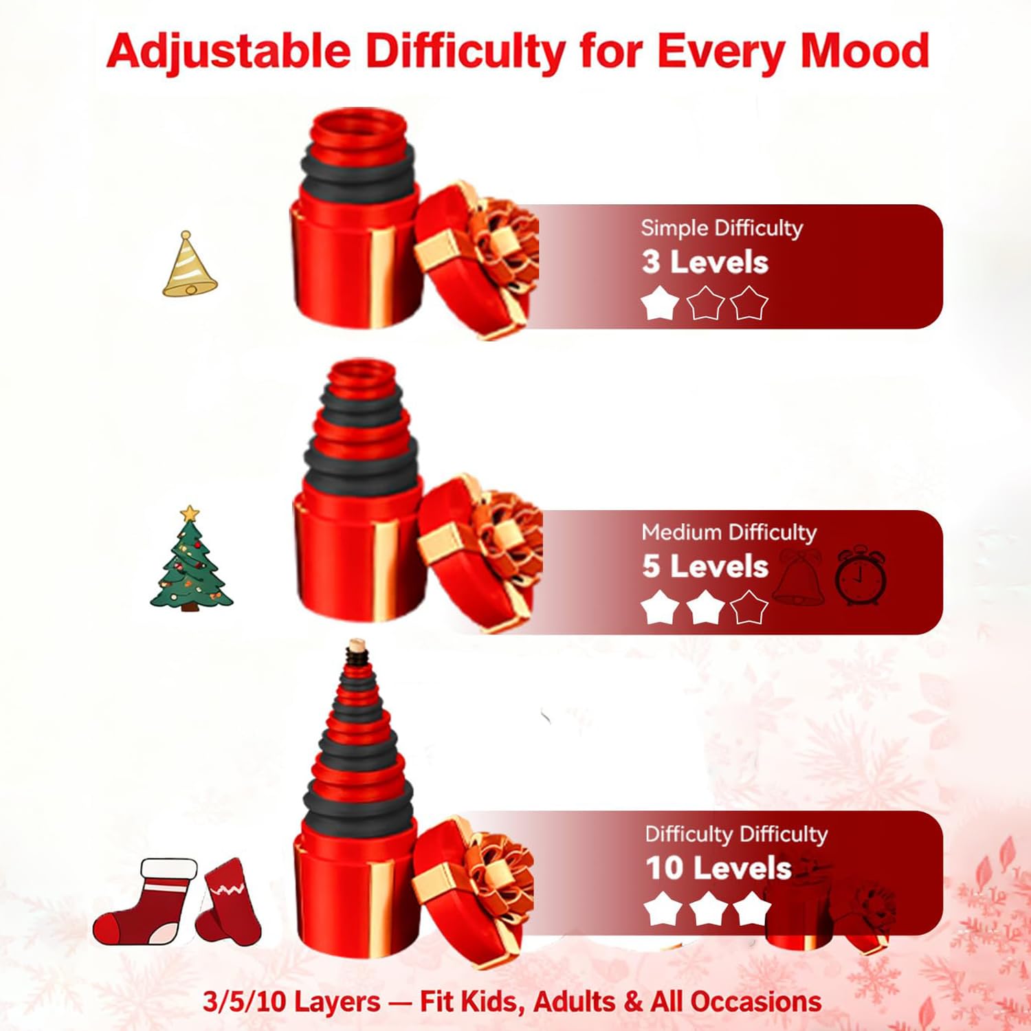 UKM Annoying - Caja de regalo de tornillo anidado, reutilizable, divertida caja de regalo para Navidad, elefante blanco y cumpleaños, para dinero en efectivo y tarjetas de regalo (rojo)