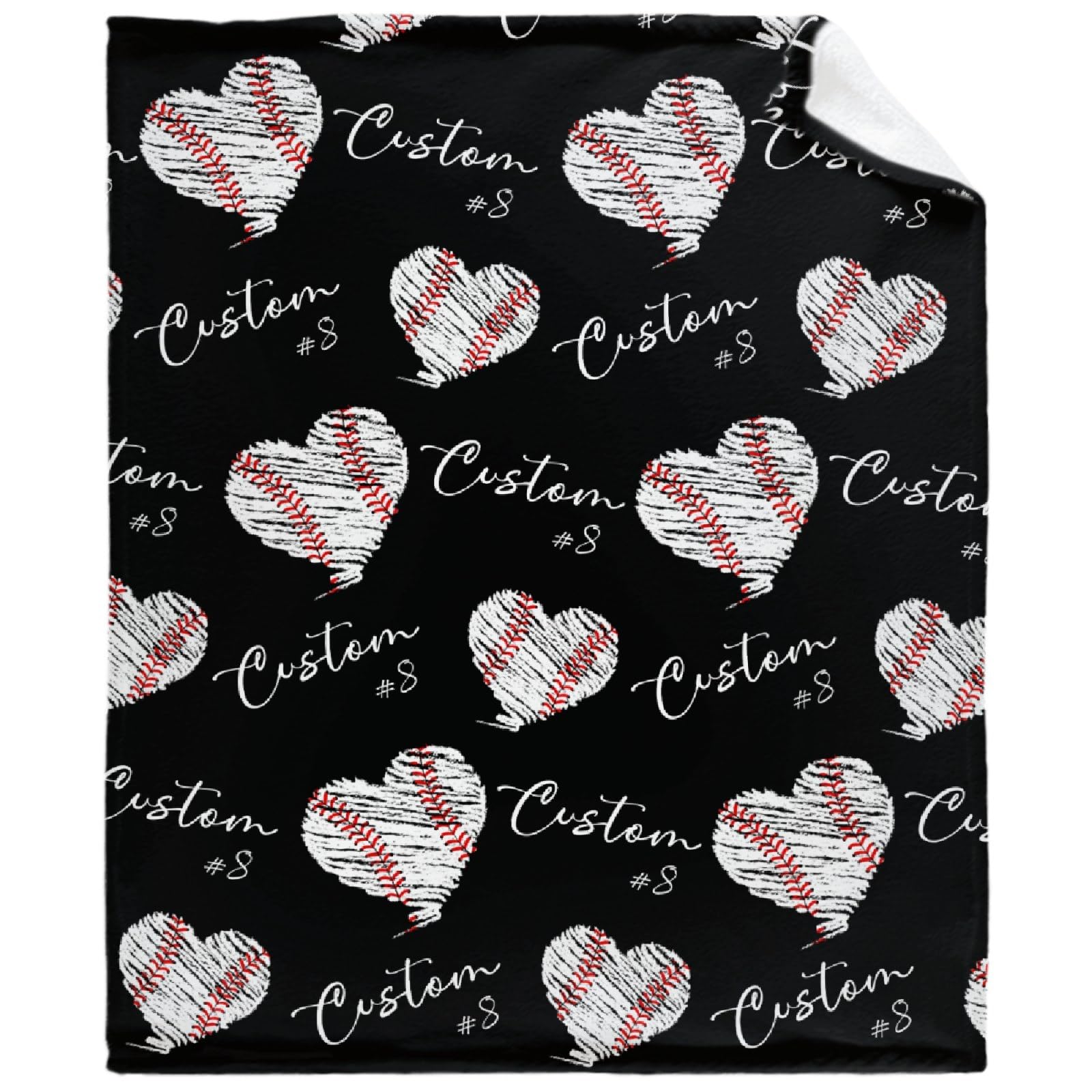 Custom Baseball Blanket Personalized Gifts Super Soft Lightweight Flannel Blankets Throw for Kids, Adult, Suitable for Couch, Sofa, Bed, Camping, Travel All Seasons 60