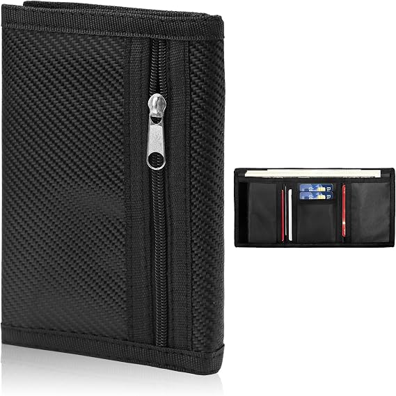 Slim Wallets for Men UK Carbon Fibre Black RFID Blocking Anti Theft Minimalist Secure Credit Card Cash Money Holder Holds up to 6 Cards and Bank Notes Gifts for Travel Sports Men Fathers Boys Christma