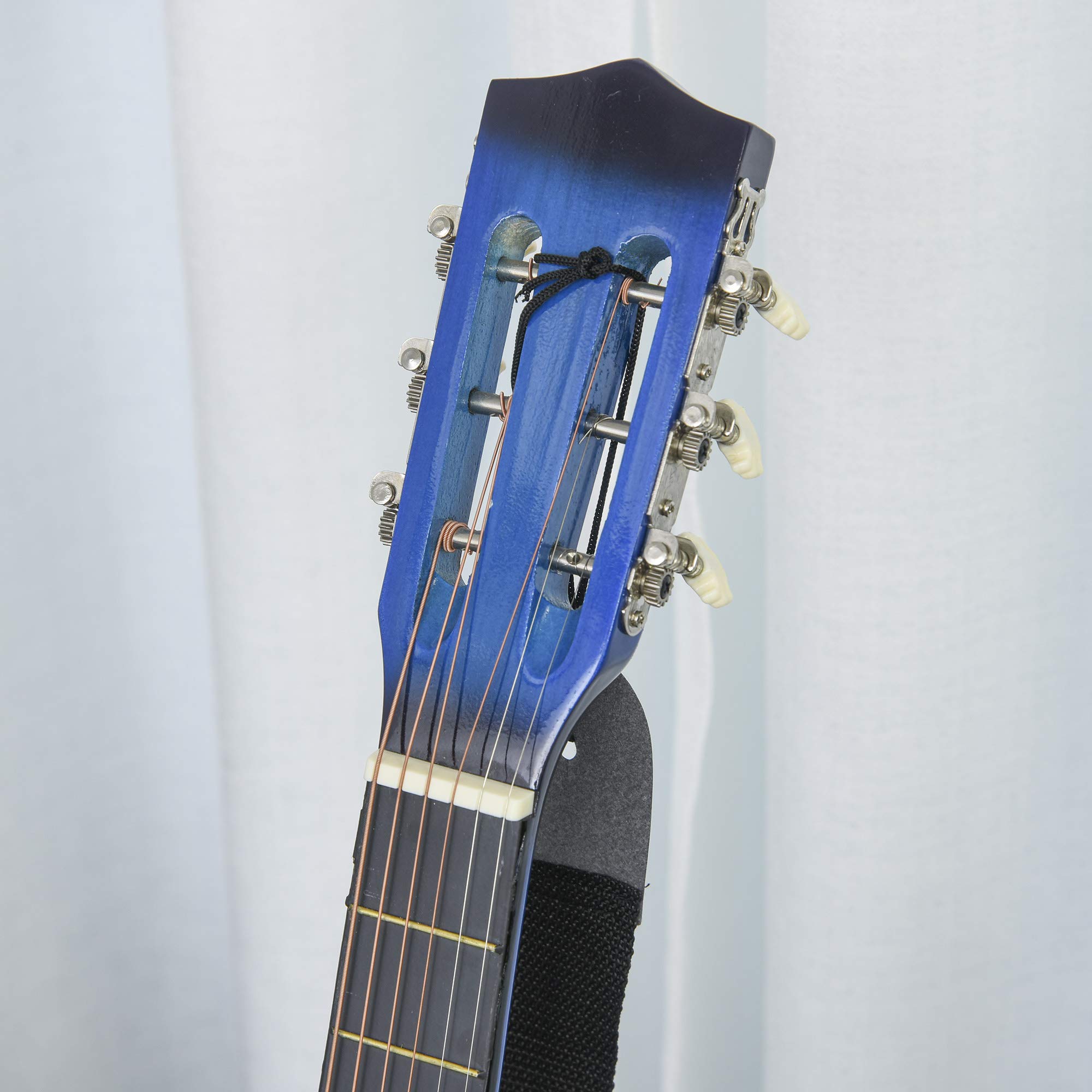 HOMCOM Chitarra elettroacustica kit con custodia tracolla corde plettri cavo blu nero