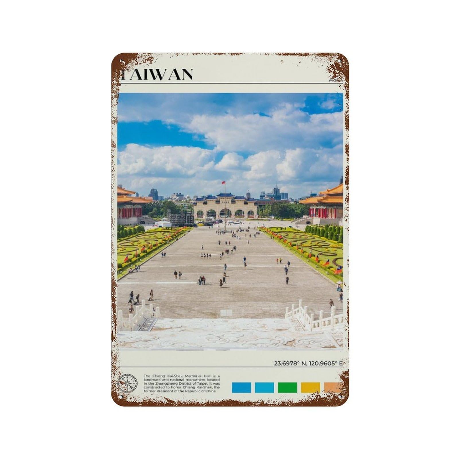 xiaoxiaoshen Real Photo Taiwan Decor Asia Wall Decor Art Metal Tin Poster Modern Home Decor Art Home Bar Shop Decorations Vintage Sign 30x20cm