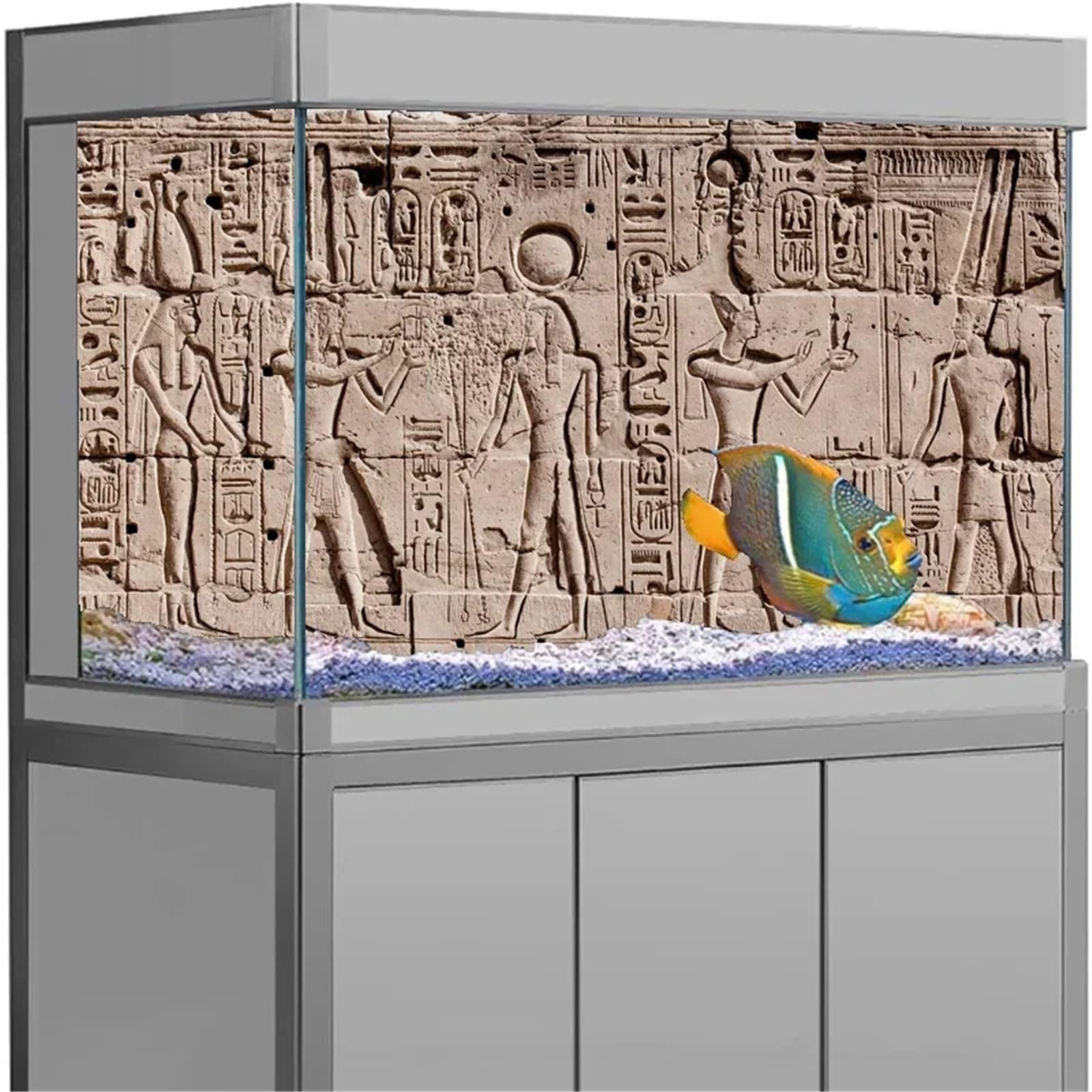 OJEVMLFVQ Aquarium Background Aquarium Background Sticker, Rock Stone Painting Wallpaper Fish Tank PVC(Green,54x122cm)