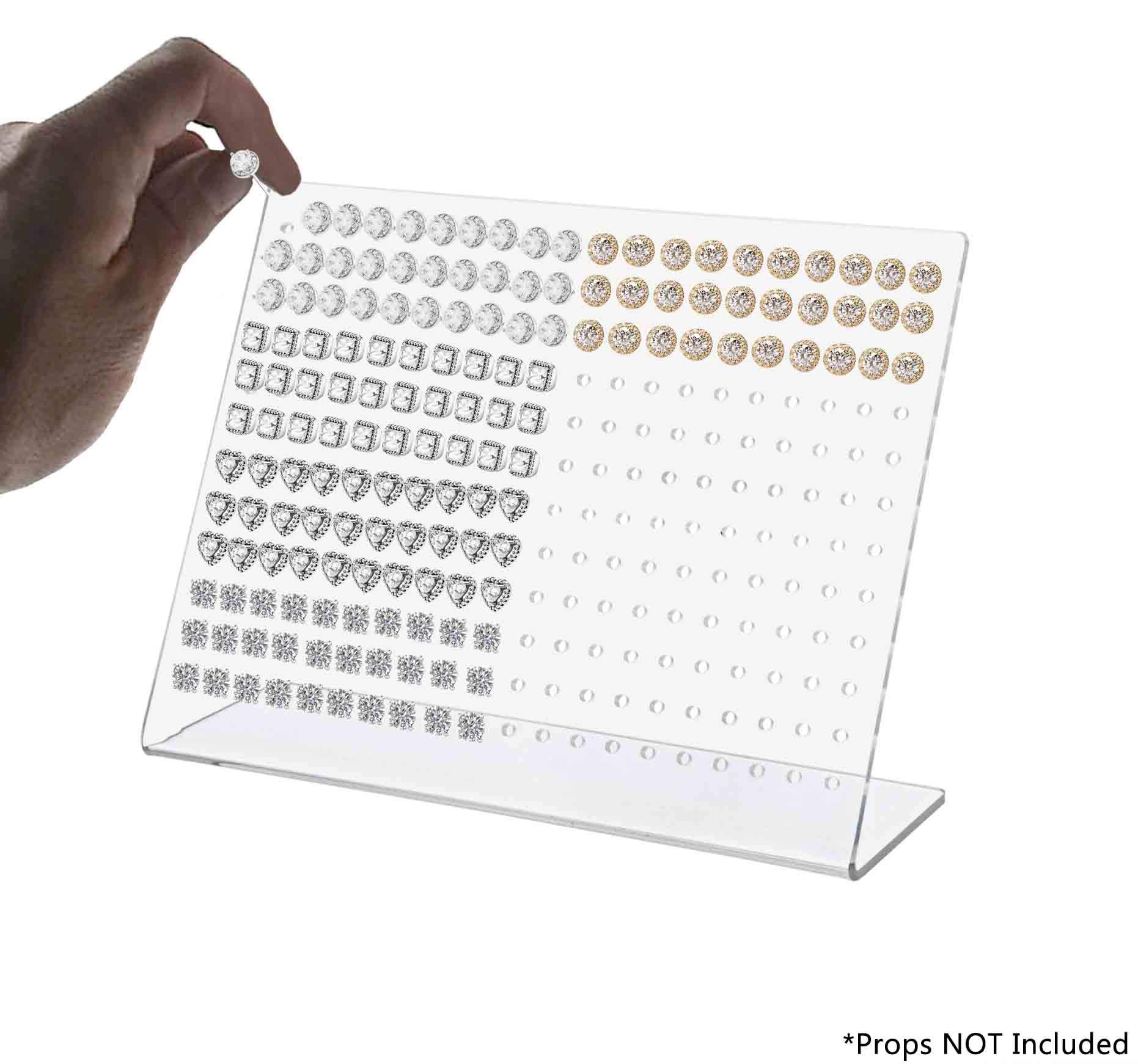 Marketing Holders 4 Pack Earring Display Stand 120 Pair Slant Back Clear Acrylic for Hoops Studs or Dangles Department Stores Clothing Boutiques Street Markets Specialty Earring Shops Convenient