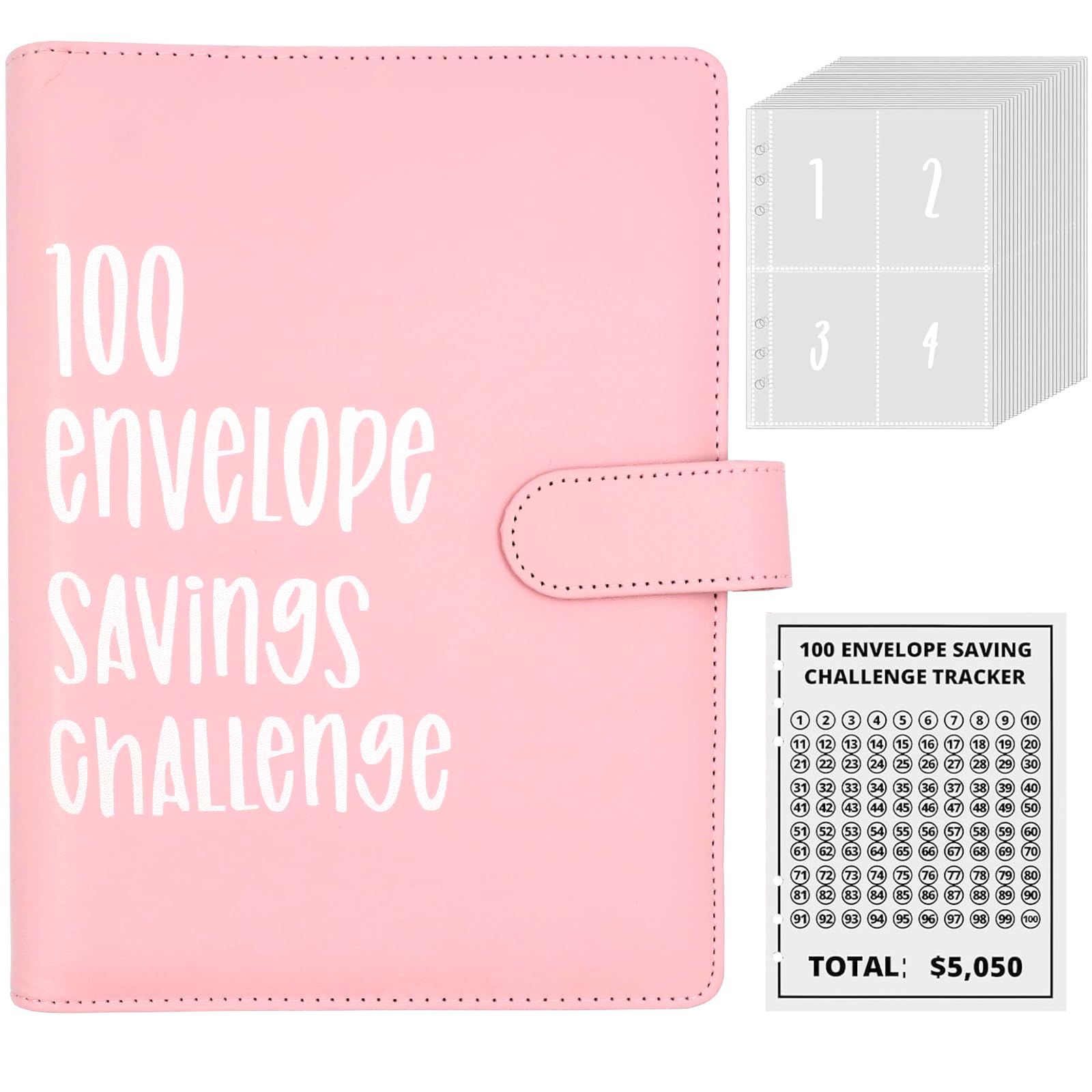 Bilancio Planner Tedesco A5 con Buste, Sfida Risparmio 5050 €, Envelope Saving Challenge