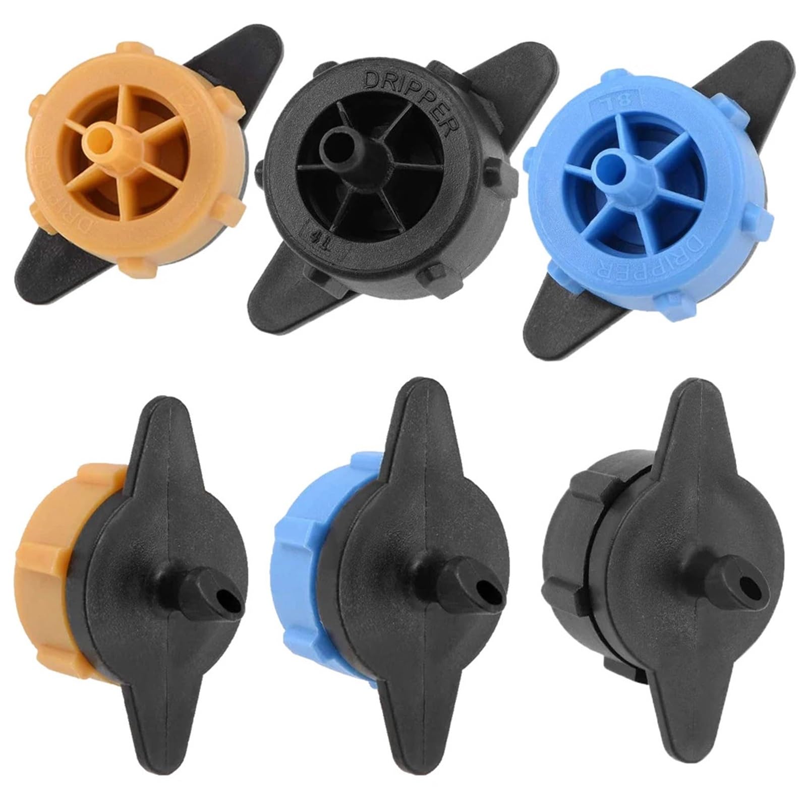 Emisores de Riego por Goteo 100/200 Unidades de goteros compensadores presión 2L/4L/8L, Ajustables, microconectores for riego jardín y césped(2L 200Pcs)