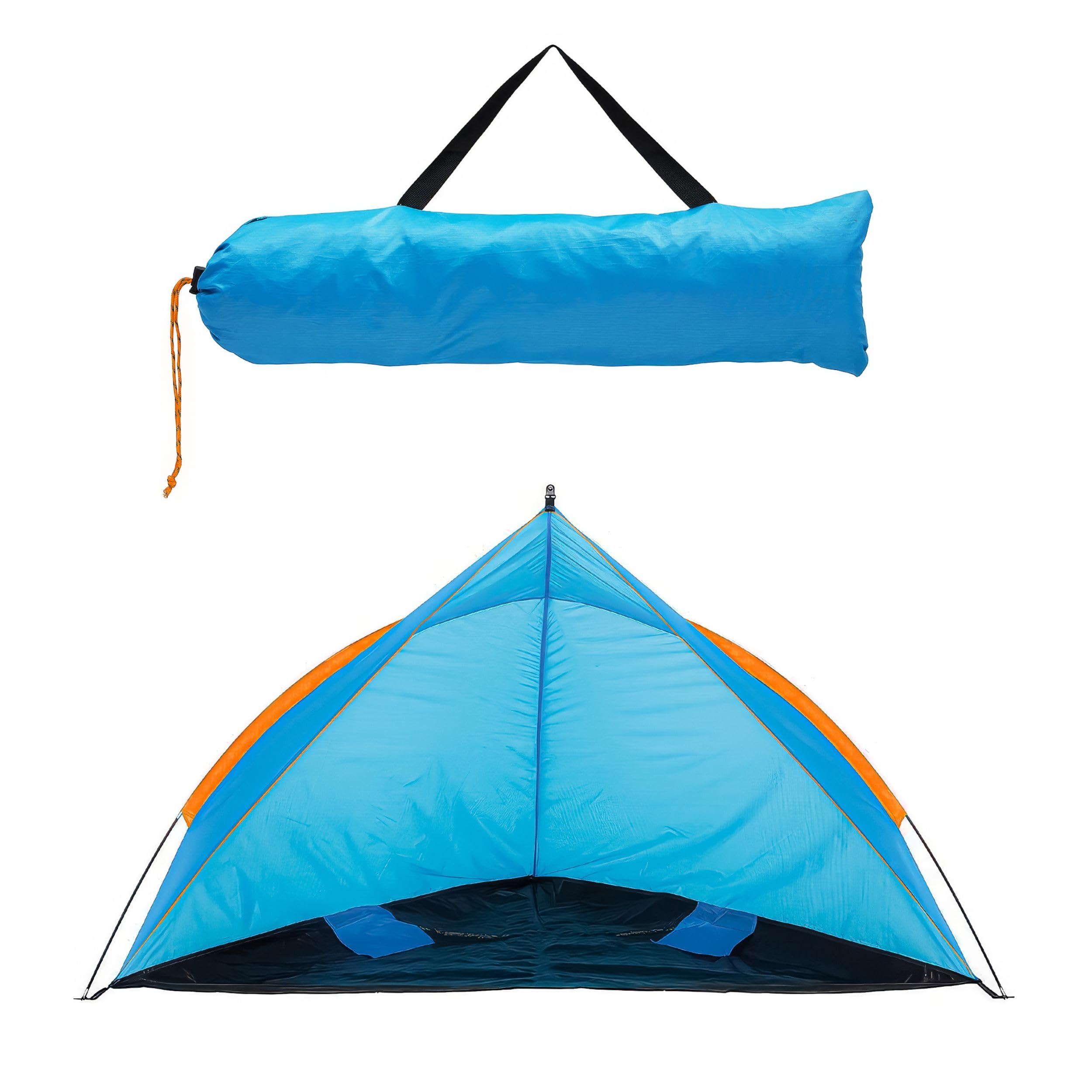 Blumixx Pop Up Strandmuschel für 2–3 Personen – Windschutz & Sonnenschutz Strand Zelt, kompakt faltbar, leichtes Reise-Strandzelt, Strandzelt, UV-Schutz, 220x120x120 cm, Türkis