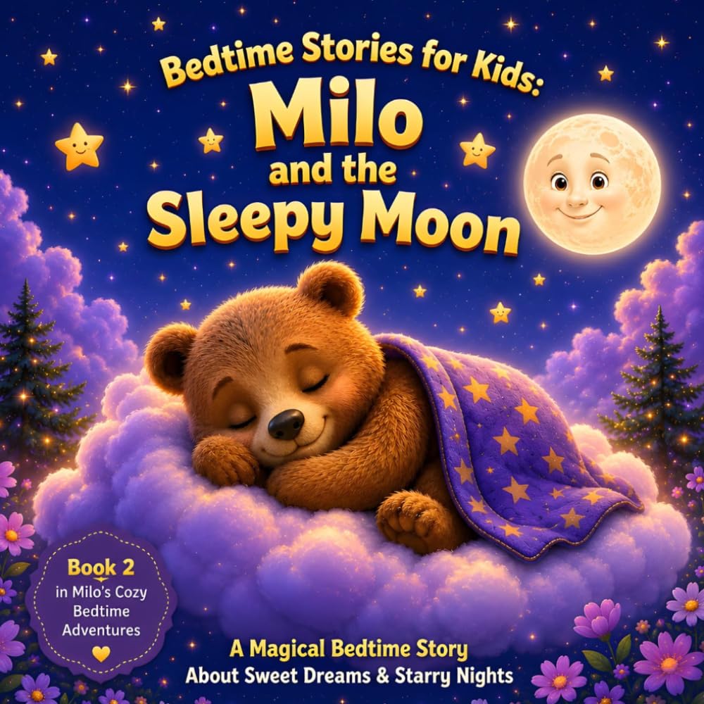 Milo and the Sleepy Moon: A Magical Bedtime Story for Kids About Sweet Dreams, Twinkling Stars, and Peaceful Sleep For Ages 3-8 (Milo’s Cozy Bedtime Adventures)