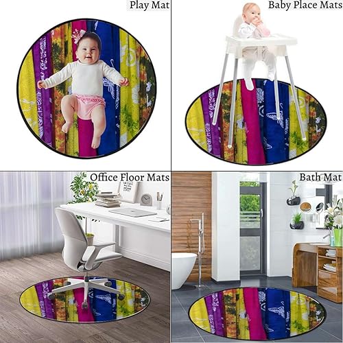 Miniatura 2 de Tapete redondo antideslizante de microfibra suave y abstracta de poliéster, alfombra de felpa absorbente de agua para tocador de baño, bañeraducha,