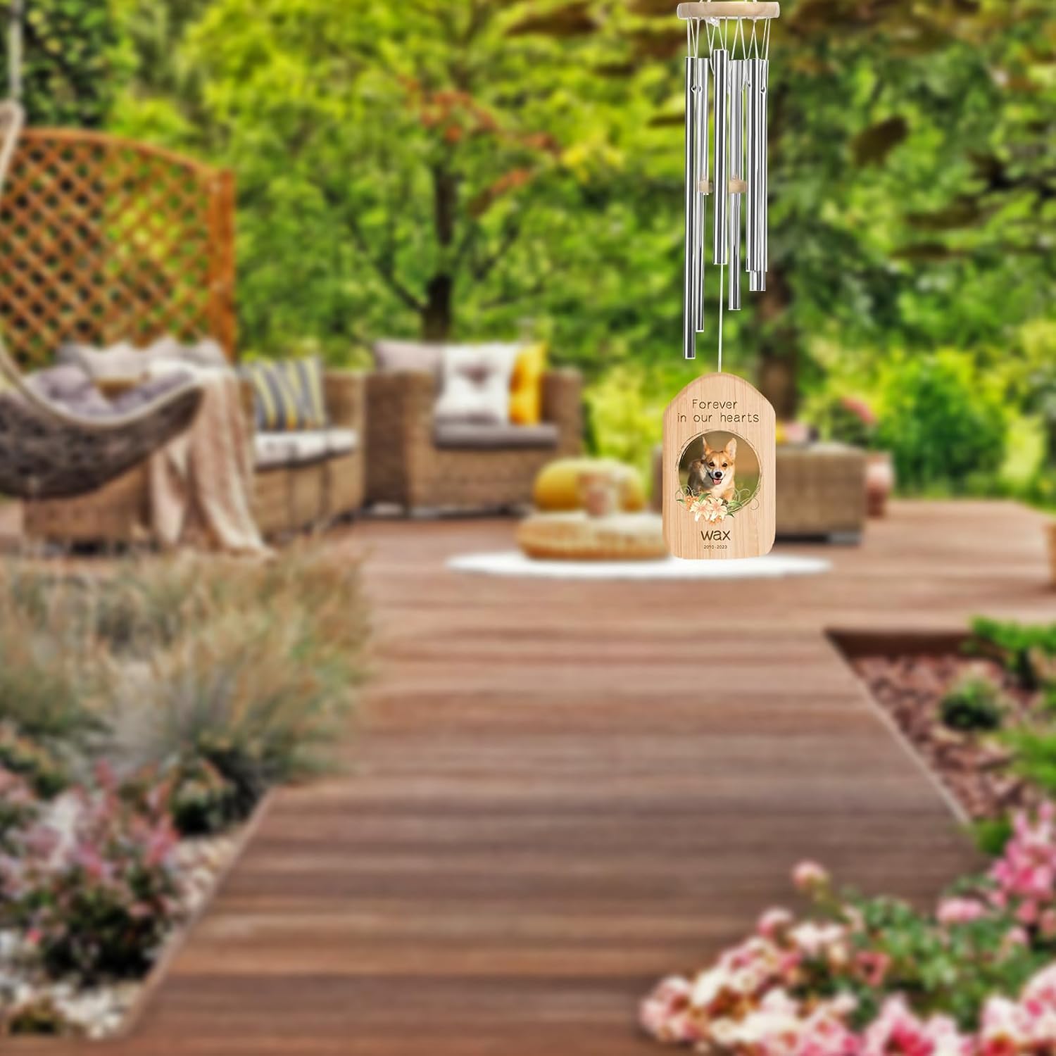 Personalized Pet Memorial Wind Chime，Custom Pet Loss Wind Chime Pet Memorial Gifts for Dogs,Bereavement Gift Dog Sympathy Wind Chime，Personalized Wind Chimes for Dog Cat Pet Loss Gift F (dog3)