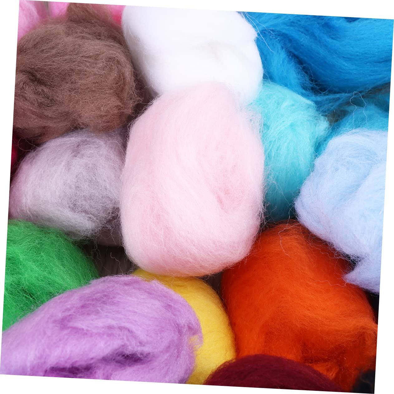 STOBOK Farben Filzwolle mit Wollvlies und Filzfaservlies für Nadelfilzen DIY Projekte Wollgarn zum Filzen für Tiere Schmuck Trocknerbälle Wandbehänge Webprojekte Zufällige Farbe