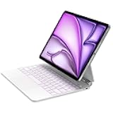GOOJODOQ Magnetic Keyboard Case for iPad Air 13 inch 2024 M2,iPad Pro 12.9 inch (6th/5th/4th/3rd) Gen(2018-2022),Click-Anywhere Trackpad with LCD Display & 7 Color Backlit Bluetooth Keyboard -White