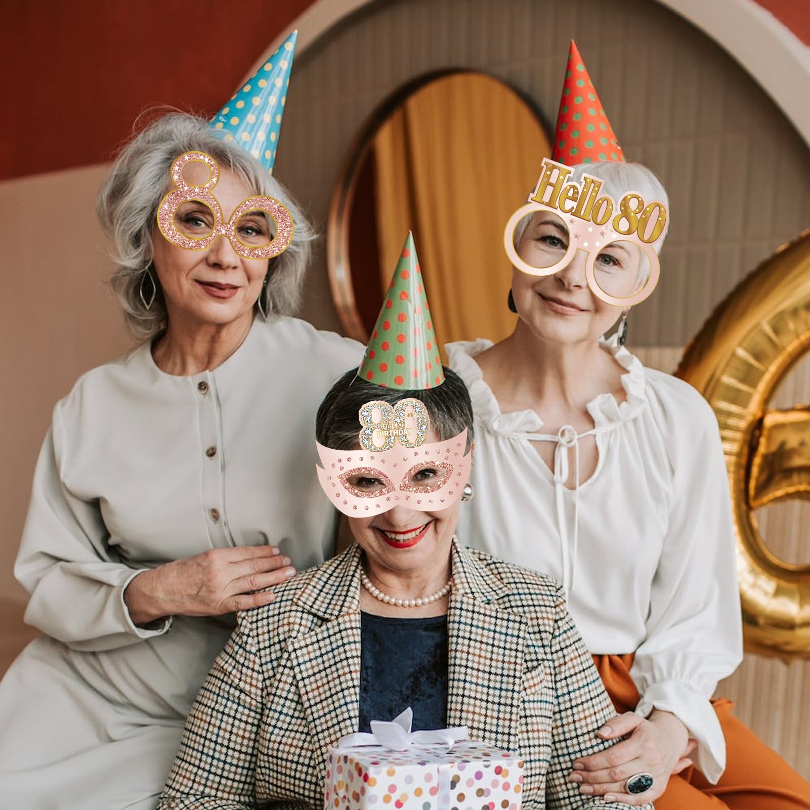 Guiruiy 24 gafas de papel para decoración de cumpleaños para niñas y mujeres