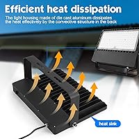 Vista 3 de ILLSTAR Luces LED de estadio de 300 W, luz de inundación LED súper brillante de 45000 lm al aire libre para arena, patio trasero, estacionamiento