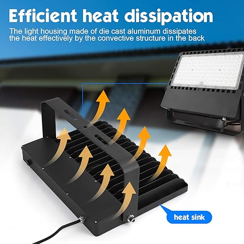 Miniatura 3 de ILLSTAR Luz de inundación LED de 300 W para exteriores, súper brillante, 42000 lm 100-277 V, luces LED de estadio para arena, estadio, patio