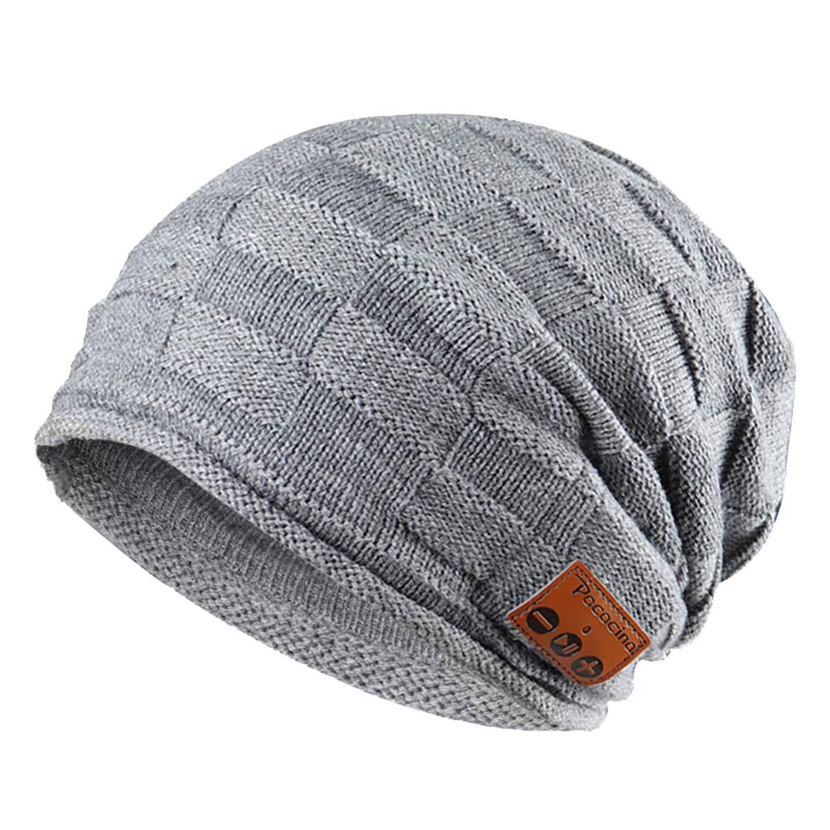 Pococina Wireless Headphone Beanie Music Hat Cap for Men Women Teens - 014 Gray