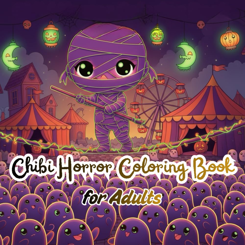 Chibi Horror Coloring Book for Adults: Kawaii Macabre Creatures: Adorable, Stress-Relieving Drawings of Cute Monsters and Scary Dolls for Relaxation and Gothic Fun