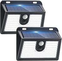 Vista 8 de Paquete de 6 luces solares con sensor de movimiento para exteriores, luces solares súper brillantes impermeables, 3 modos de iluminación, luz