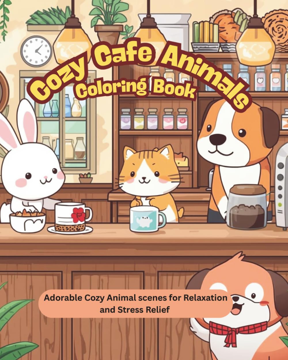 Cozy Café Animals Coloring Book: Cute Barista Animals, Bakery Scenes & Relaxing Coffee Shop Moments | Adorable Hygge Coloring Book for Stress Relief and Relaxation