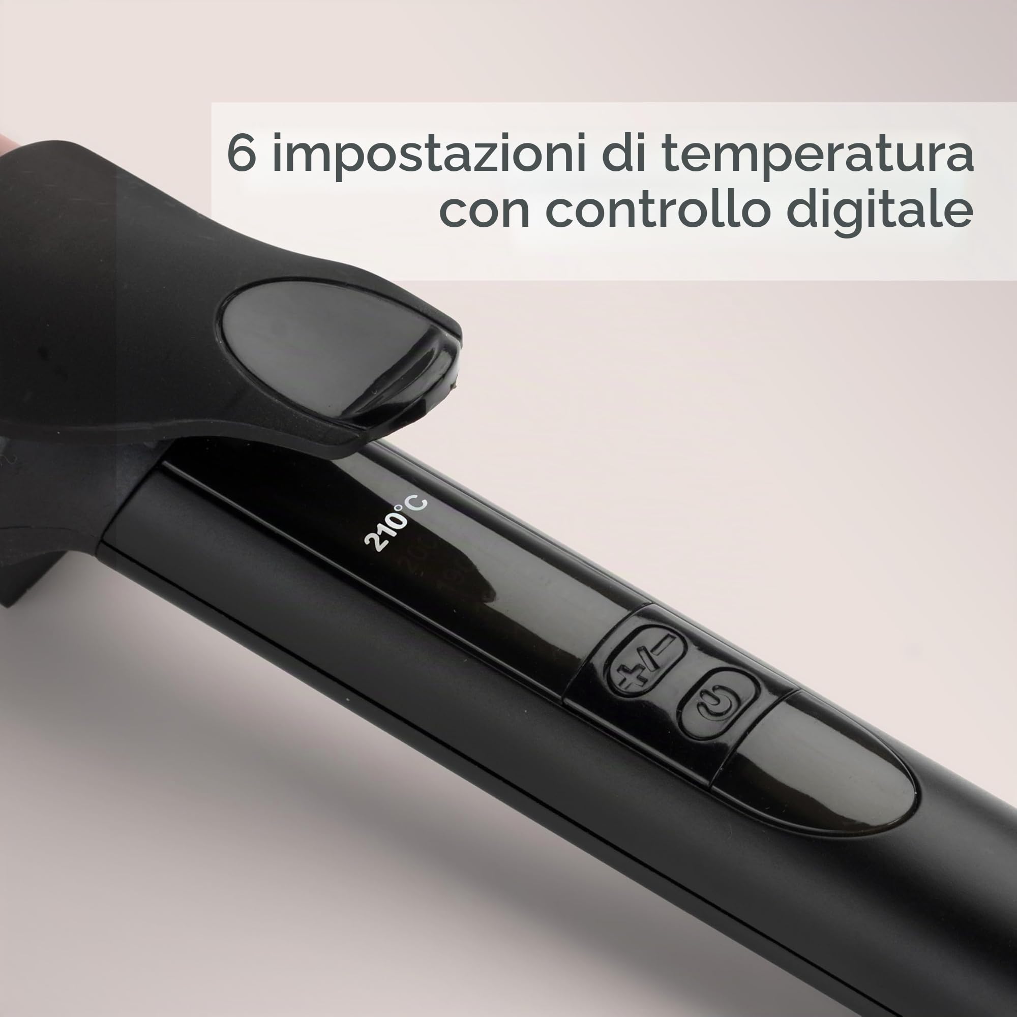 BaByliss C453E Ferro Arricciacapelli Extra Lungo da 38 mm, Quartz Ceramic, Riscaldamento Advanced Ceramics per Onde Morbide a Lunga Durata, 6 Temperature, Nero e Rosa
