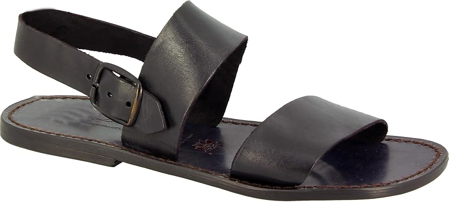 Hand Made in Italy Mens Sandals in Vintage Cuir Genuine Leather - Gladiator | Model 500-U-CUOIO. Colors Tan, Dark Brown, black. Handmade in Italy. Minimalist