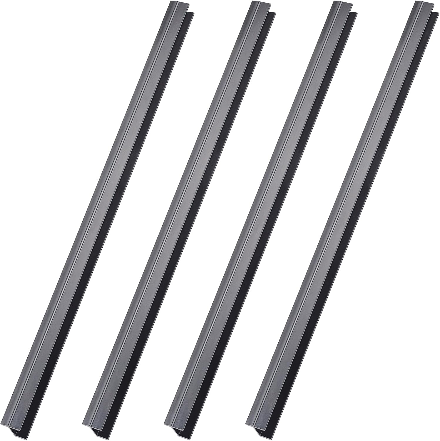 4 Pieces Hanging File Rails PVC Black File Rails Hanging