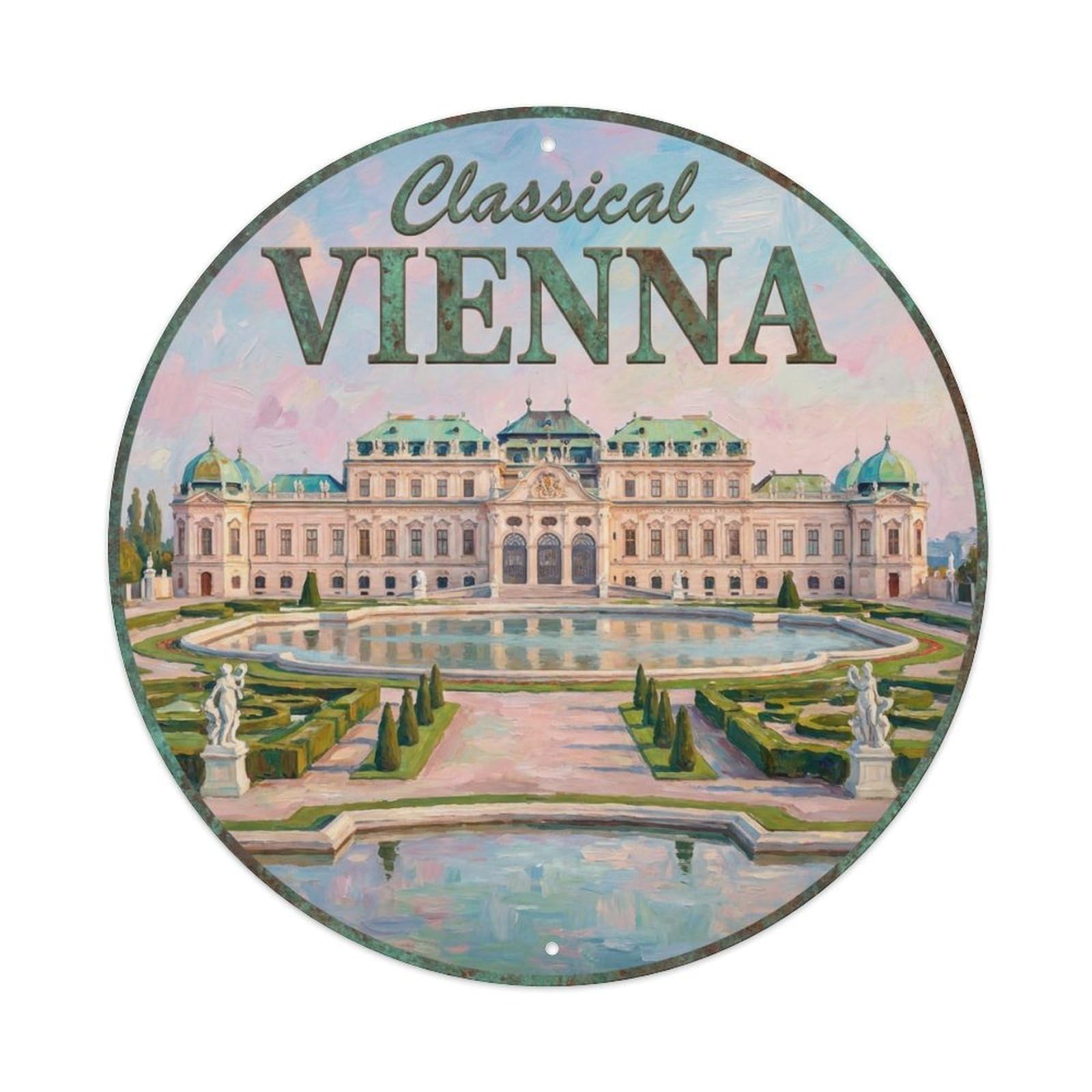 Vintage Travel Vienna Austria Legacy Metal Tin Sign