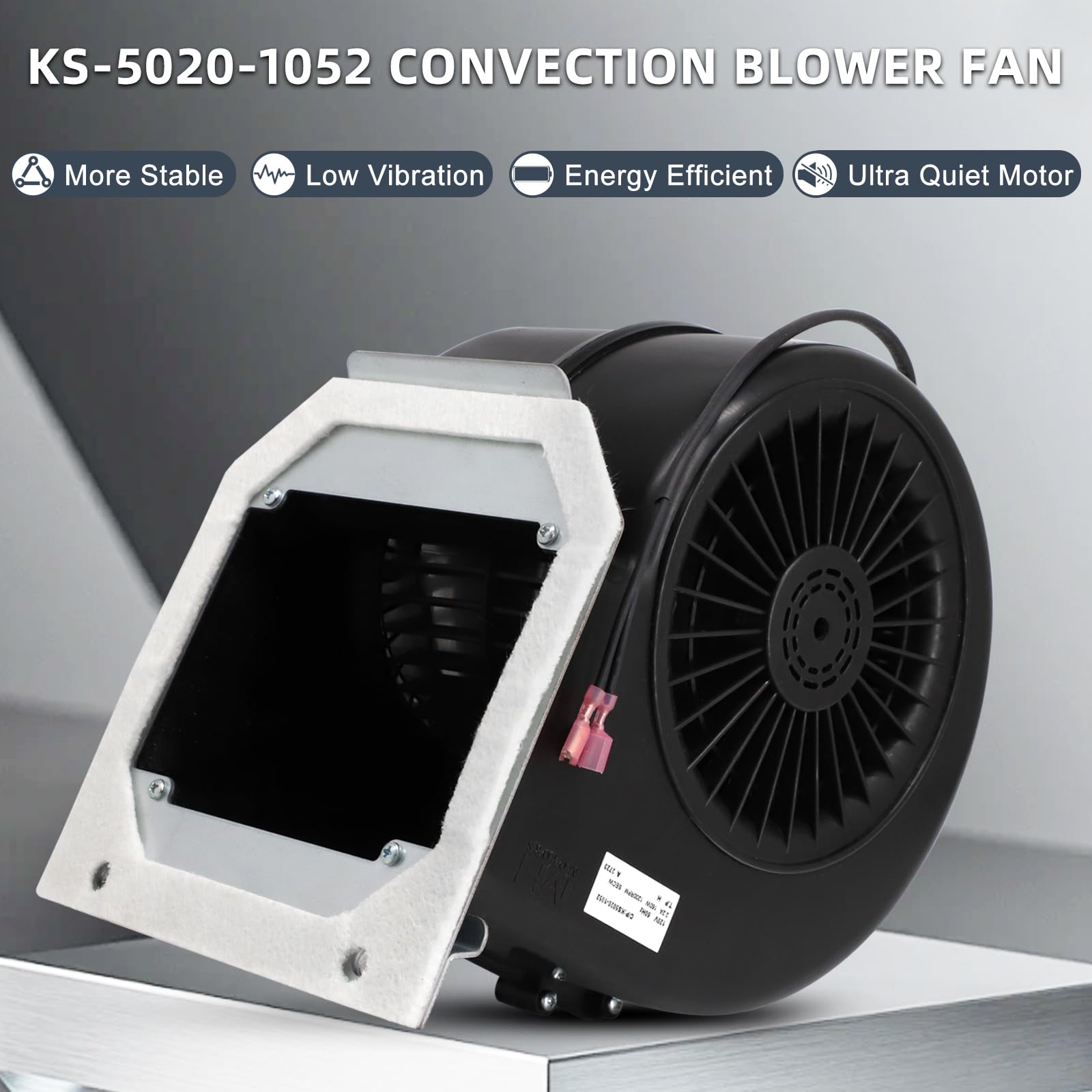 KS-5020-1052 Ventilador de convección para estufa de pellets de hierro fundido PelPro PP130, PP130-B, PP150, PP300, PP70, PPC90.