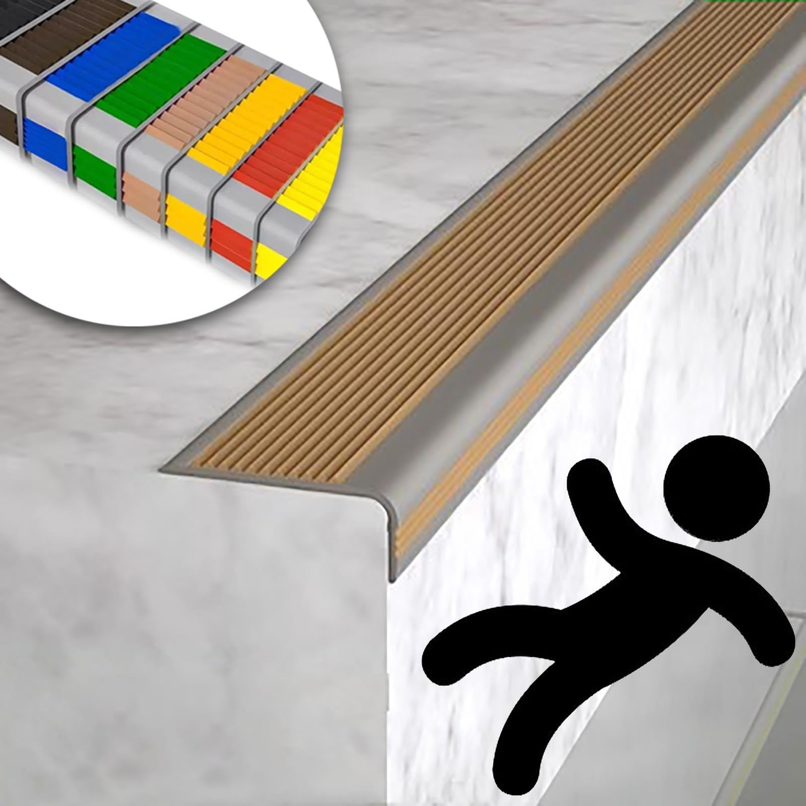 Battistrada in gomma antiscivolo – Strisce antiscivolo flessibili per interni ed esterni, passeggiate sicure e sicure per bambini, bordi durevoli per la massima trazione