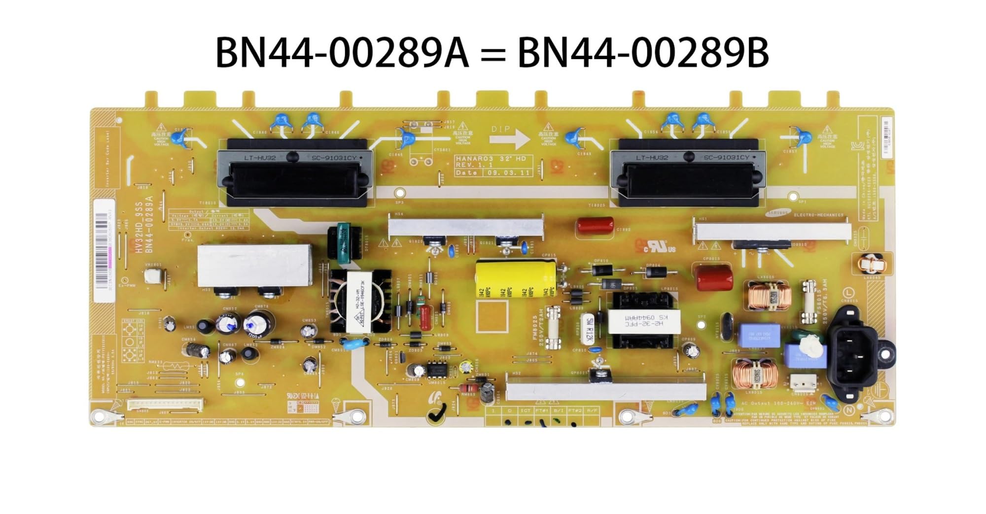 Carte d'alimentation BN44-00289A BN44-00289B HV32HD_9SS for pièces détachées de téléviseurs 32 pouces LE32B350F1WXXC LE32B350F1WXXU LN32B360C5DUZA LN32B360C5DXZA