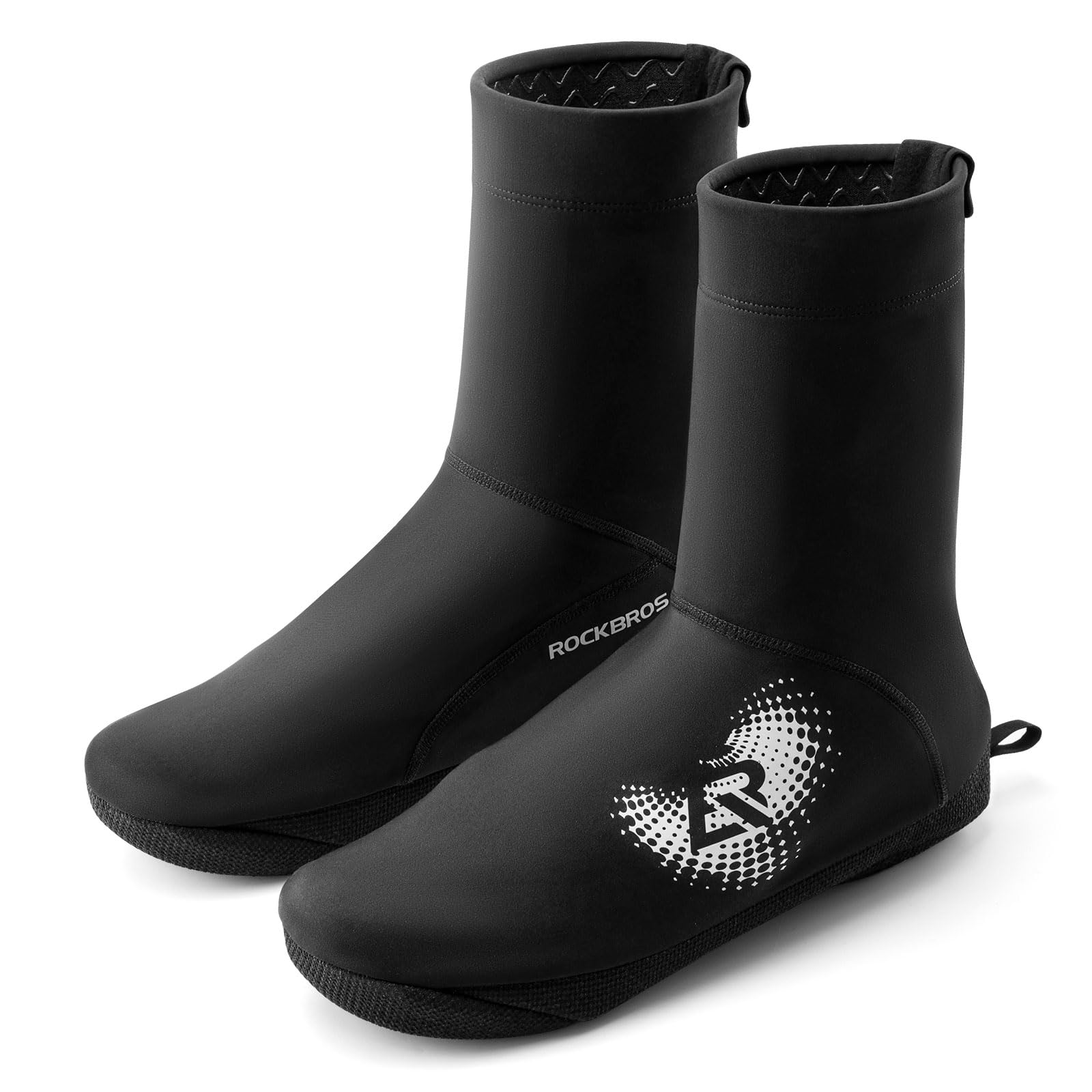 ROCKBROS Couvre-chaussures de Vélo Chaud avec Fermeture à Glissière Guêtres de Randonnée d'Hiver pour Hommes Femmes Couvre-chaussures de Vélo Hydrofuges pour VTT, Vélo de Course, Vélo Gravel, -5 à 10℃