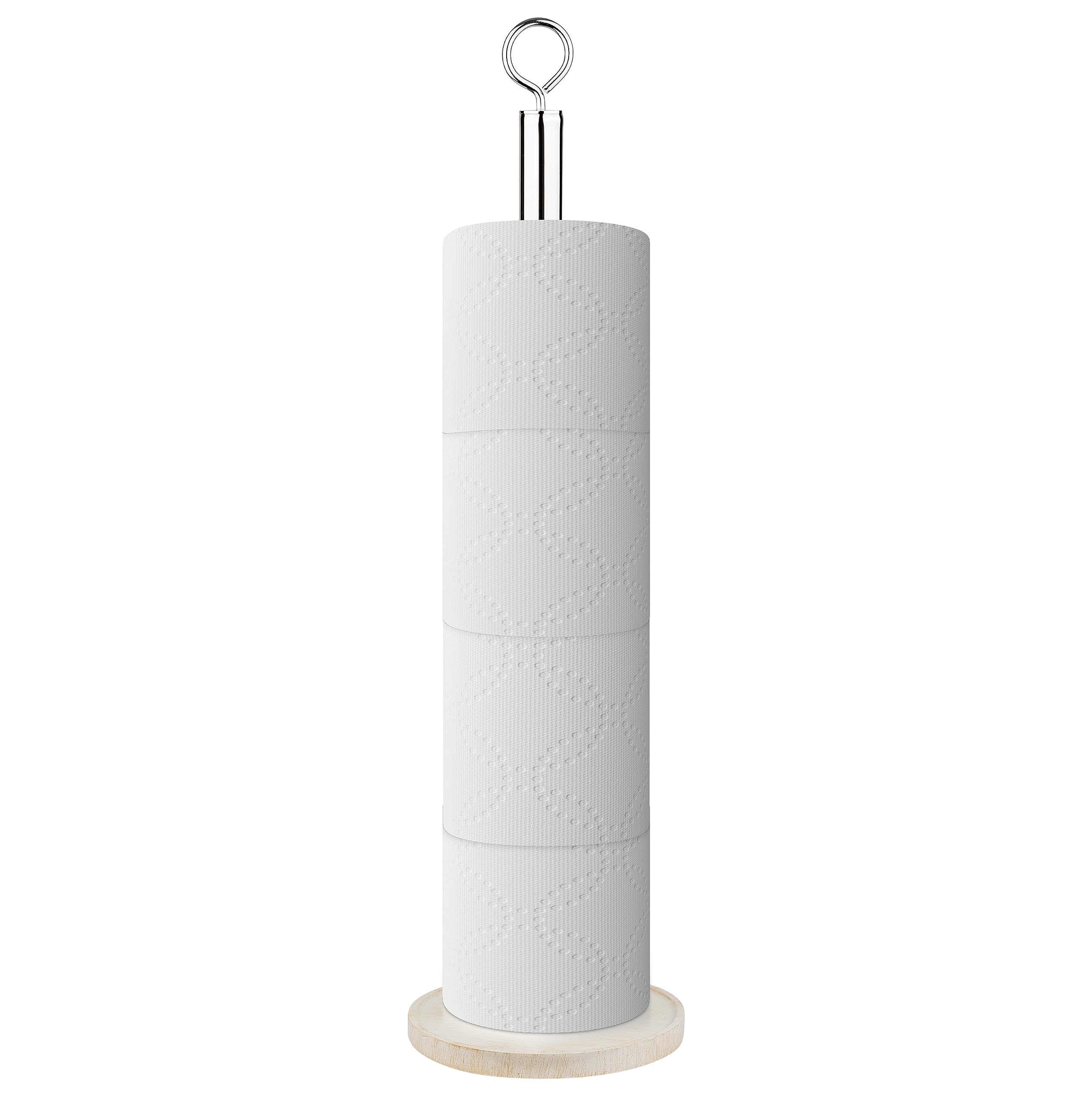 Creative Scents Rustic Luxe Bathroom Toilet Paper Holder Stand Free Standing - Toilet Paper Storage with Sturdy Base - Easy Assembly Toilet Paper Roll Holder Holds 4 Rolls, Rustic Bathroom Decor