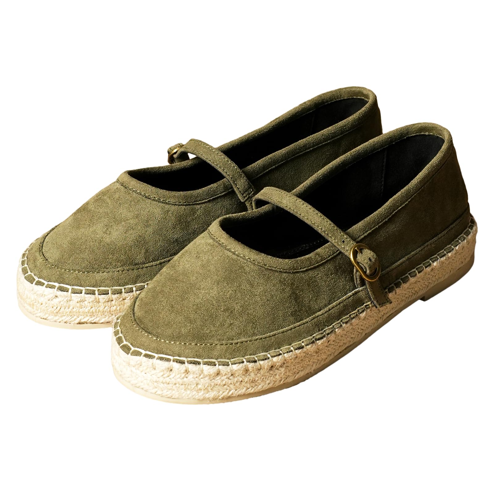 Sicily Mary Jane Espadrille Flats for Women with Adjustable Buckle Strap and Cushioned Footbed Lightweight Casual Shoes-image-16