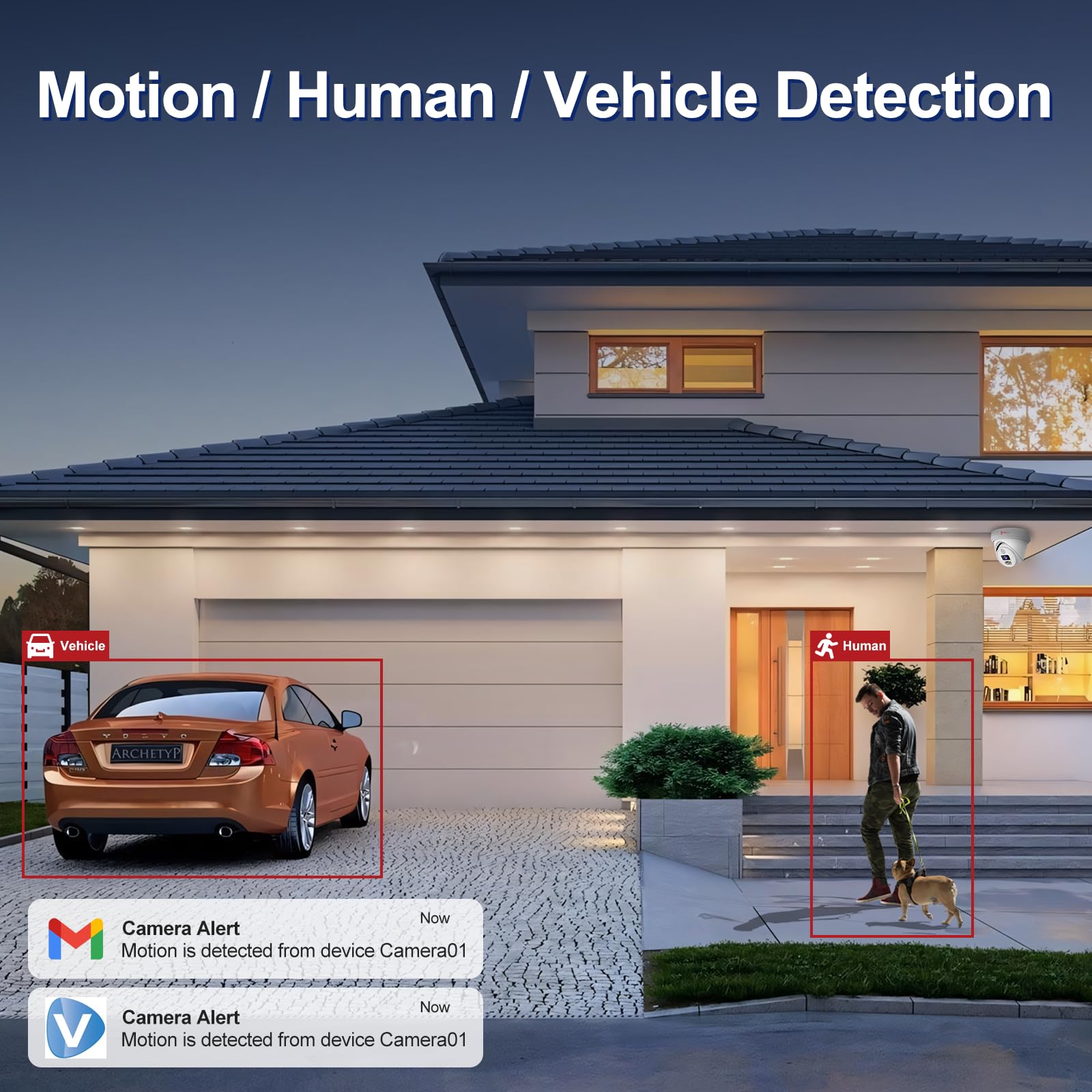Anpviz 6MP PoE Kamera, UltraHD IP-Kamera mit Mikrofon & Lautsprecher, Smart Color Nachtsicht Sicherheitsturmkamera, AI-Mensch- und Fahrzeugerkennung, Kuppelkamera mit 2,8 mm Objektiv