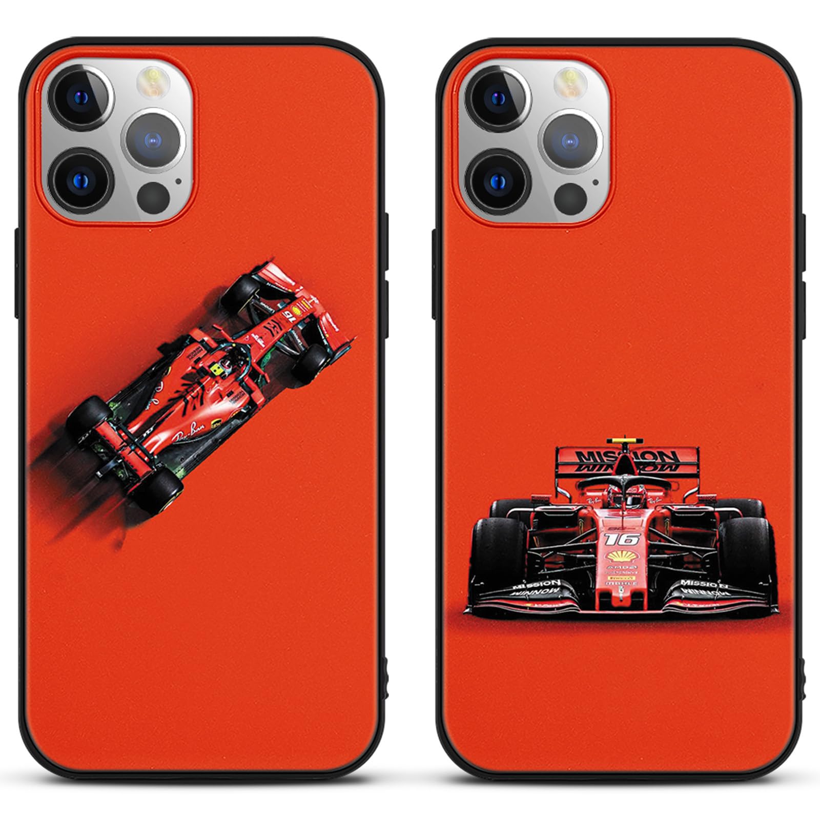 2 Custodie In TPU Per IPhone 13 E IPhone 14 6.1″ – Cover Morbida Con Design Charles Leclerc Stella 16 – Antigraffio, Nero, M03 - 4
