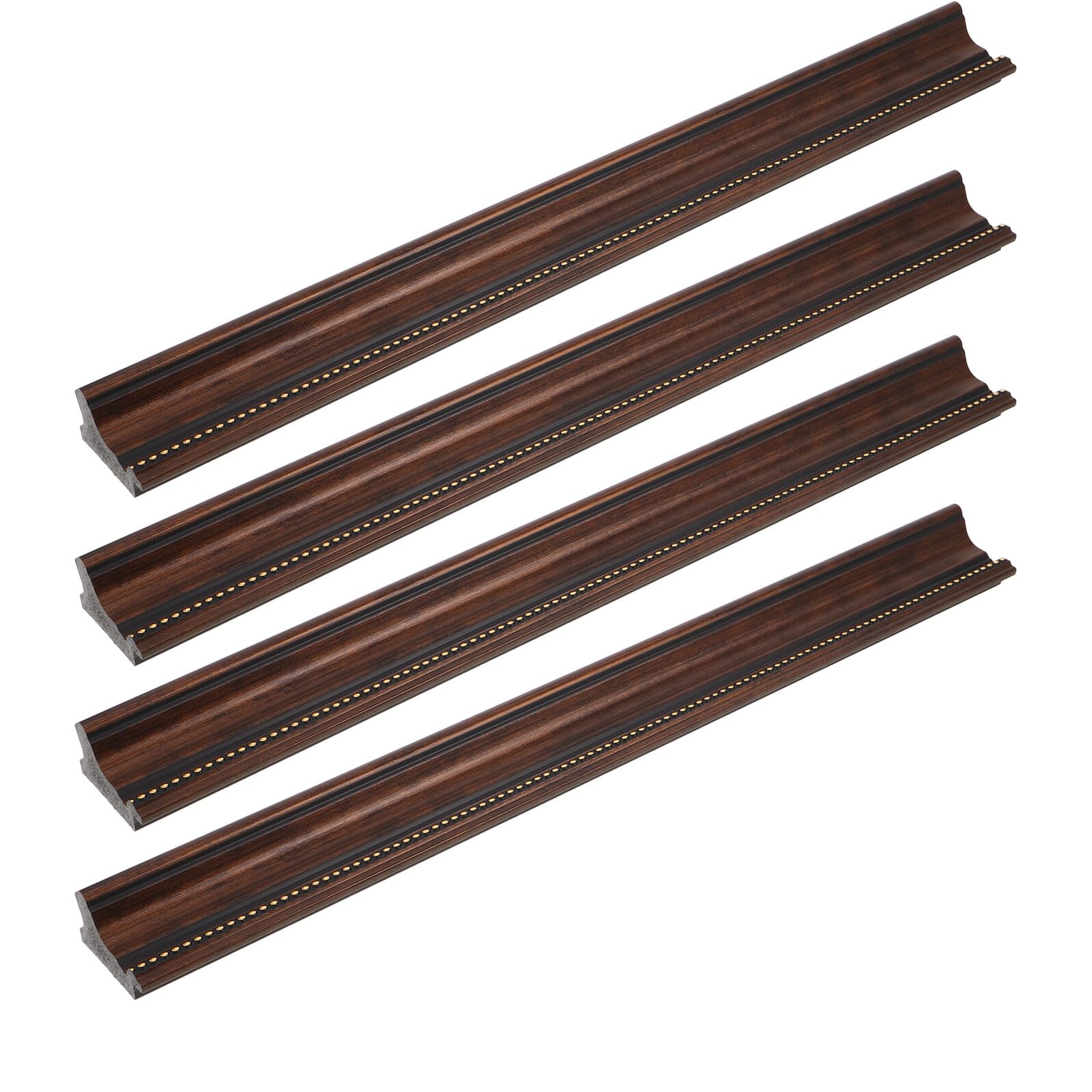 jojofuny Lot de 4 Baguettes de Cadre Vintage Européen en Bois Or Brun, 50 Cm, Moulures Décoratives pour Cadre de Peinture à l'huile, Matériel DIY pour Création et Décoration Murale