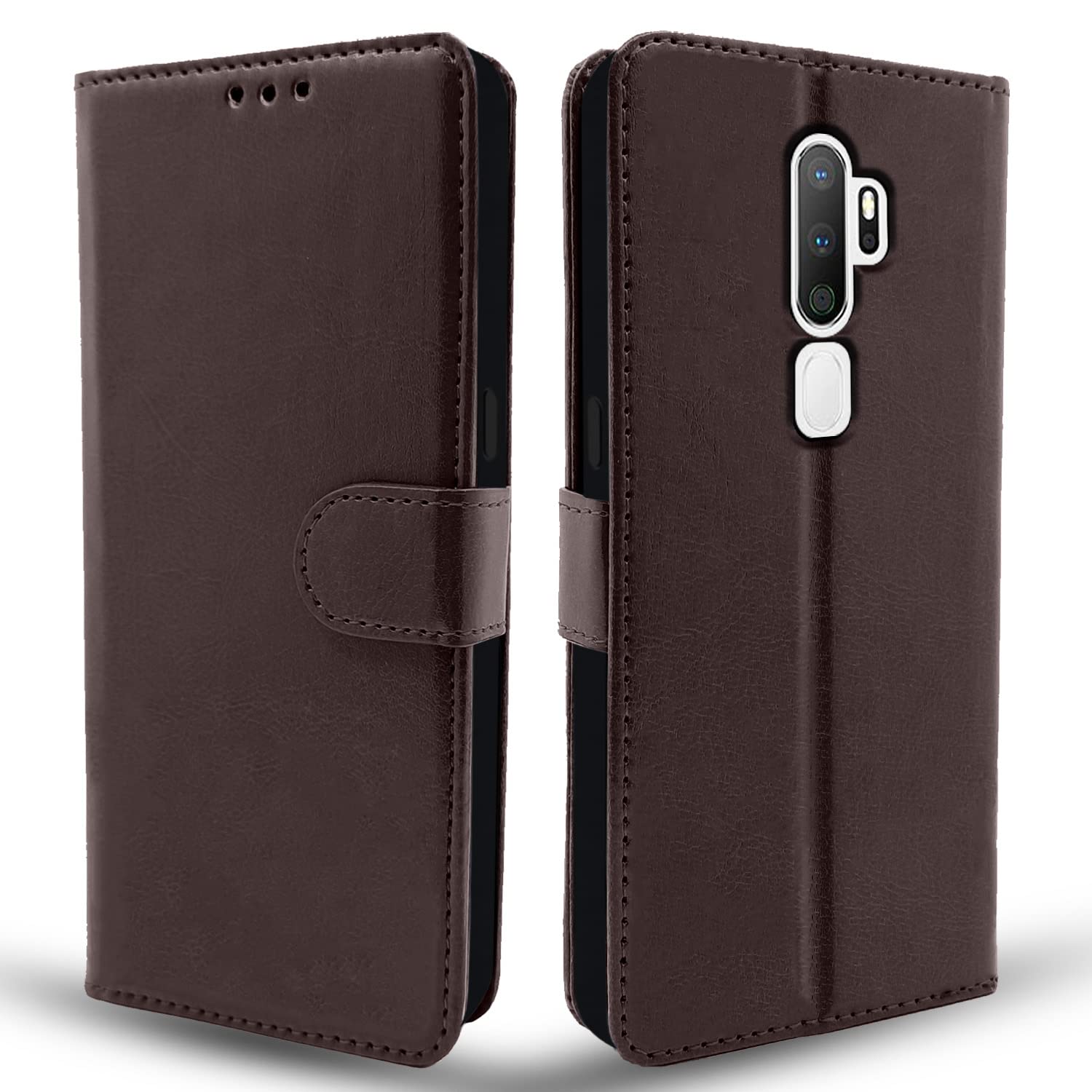 Pikkme Oppo A5 2020 / A9 2020 Flip Case Leather Finish | Inside TPU with Card Pockets | Wallet Stand and Shock Proof | Magnetic Closing | Complete Protection Flip Cover (Coffee) (B0BCNVSQJ1) Amazon Price History, Amazon Price Tracker