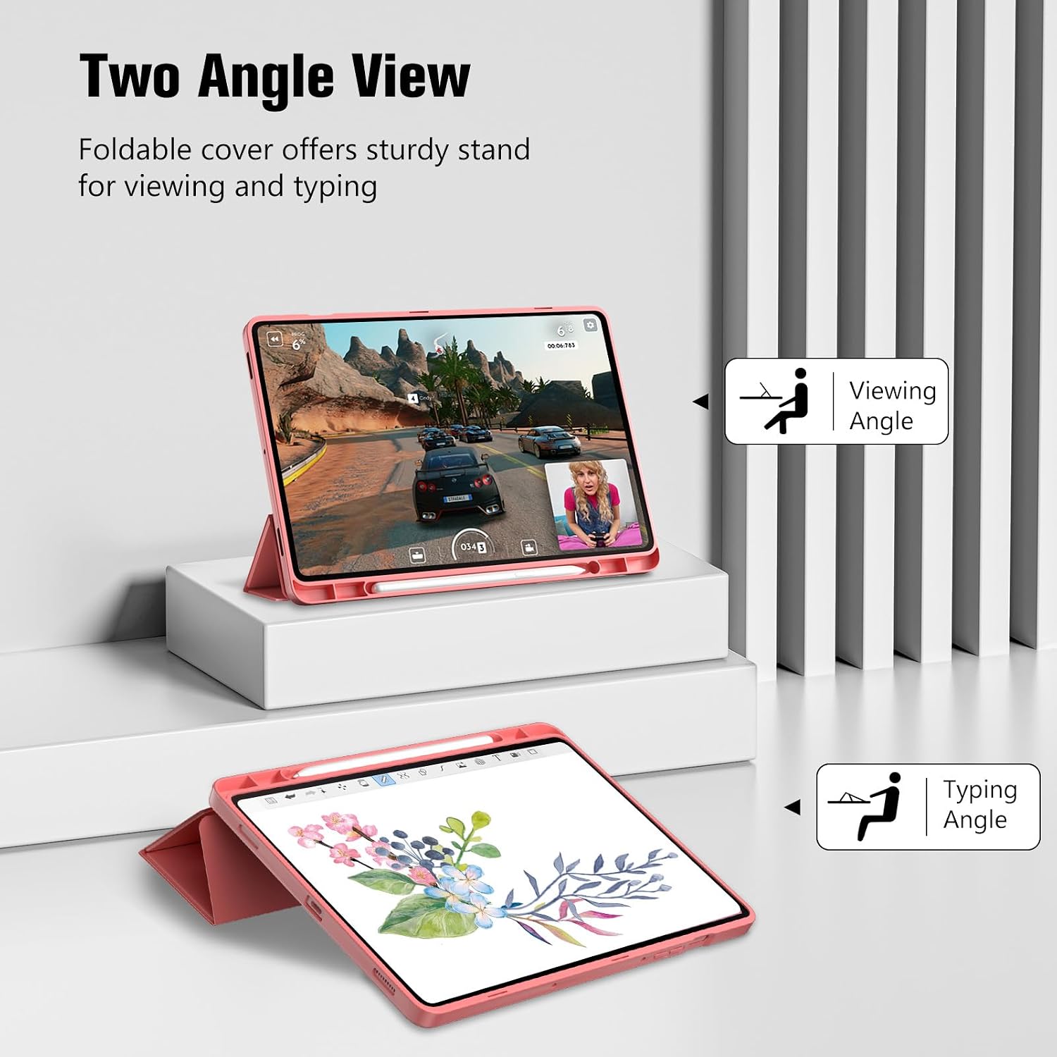 ProCase Smart Case for Galaxy Tab S10 Lite/S10 FE/S9 FE 10.9-Inch with S Pen Holder, Trifold Stand Folio Cover with Soft TPU Back for 10.9" Galaxy Tab S10 Lite/S10 FE/S9 FE -Coralred