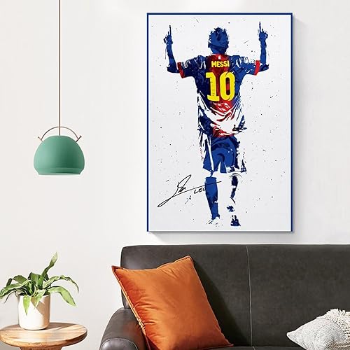 Miniatura 4 de Póster Messi, póster de Lionel Messi, póster firmado de Messi para dormitorio, para estética de habitación, 16 x 24 pulgadas, estilo 2