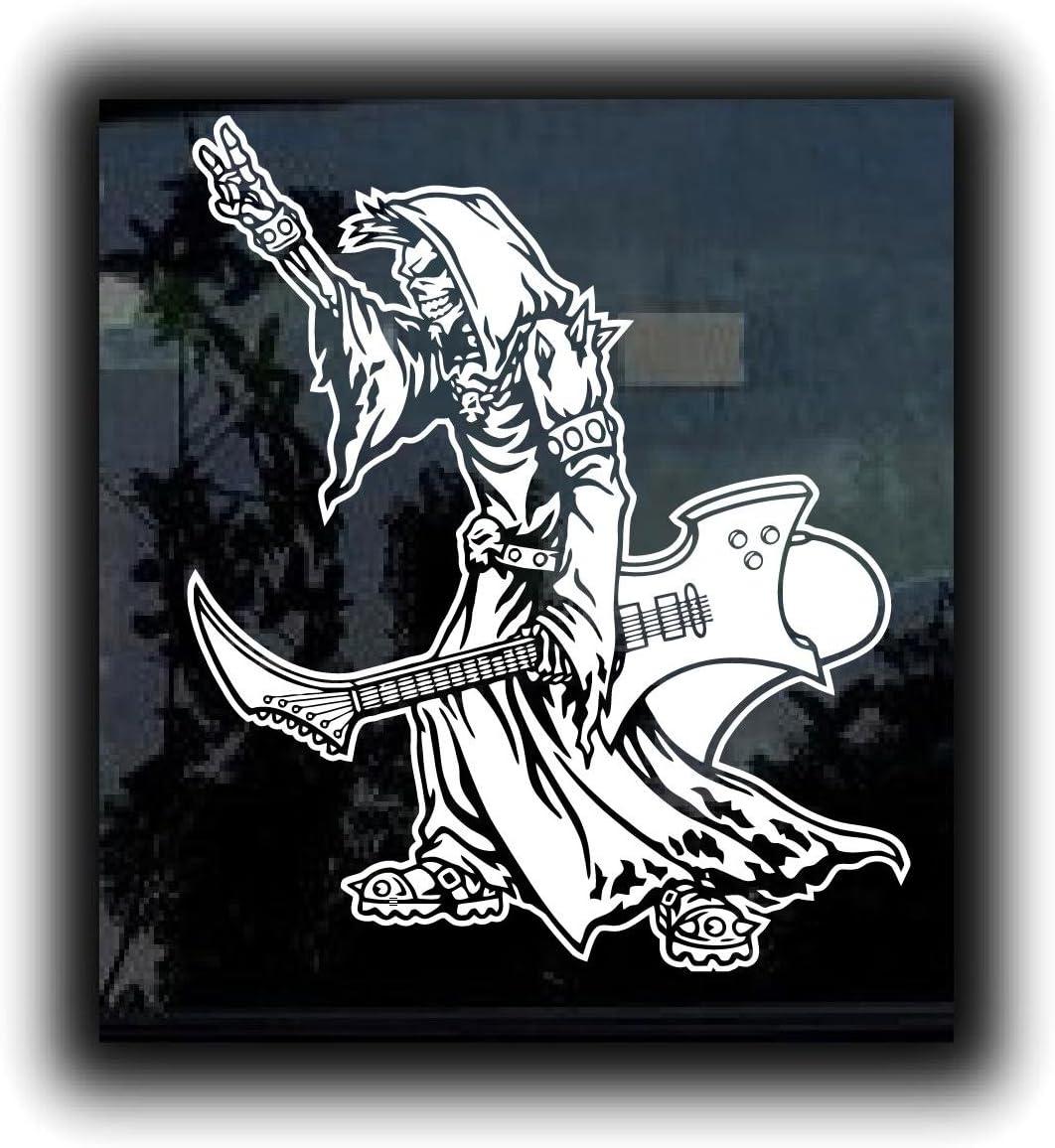 Decals & Stickers R Us Rock N Roll Grim Ready Rocker Guitar