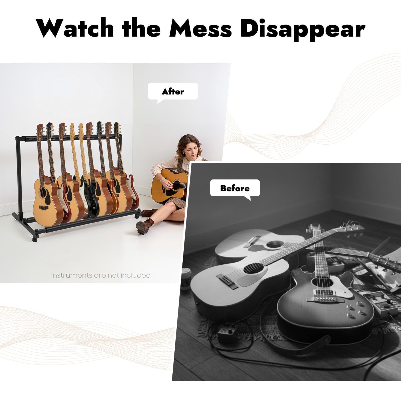 Supporto universale per chitarra a 9 velocità, supporto universale per basso, supporto per chitarra multiplo, supporto per chitarra per casa o studio