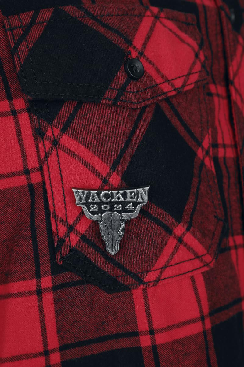 Wacken Open Air Wacken Uomo Camicia Maniche Lunghe rosso/nero 100% cotone Regular