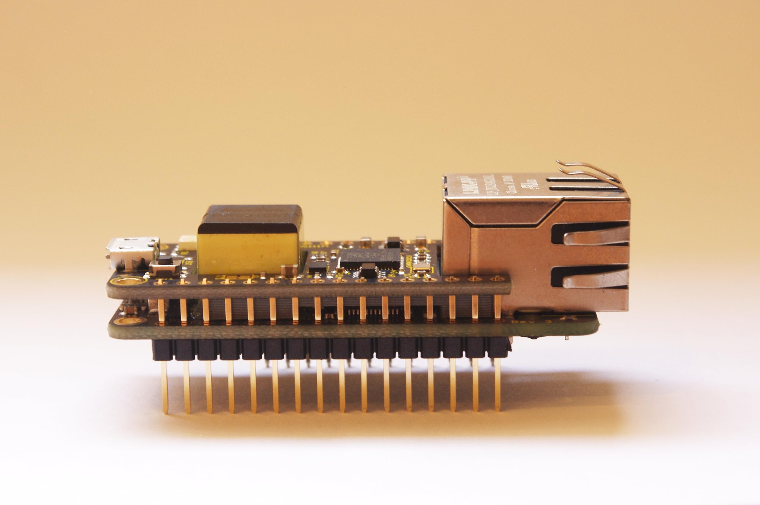 RP2040-Shim Board - Compact PoE FeatherWing Compatible With Horizontal USB