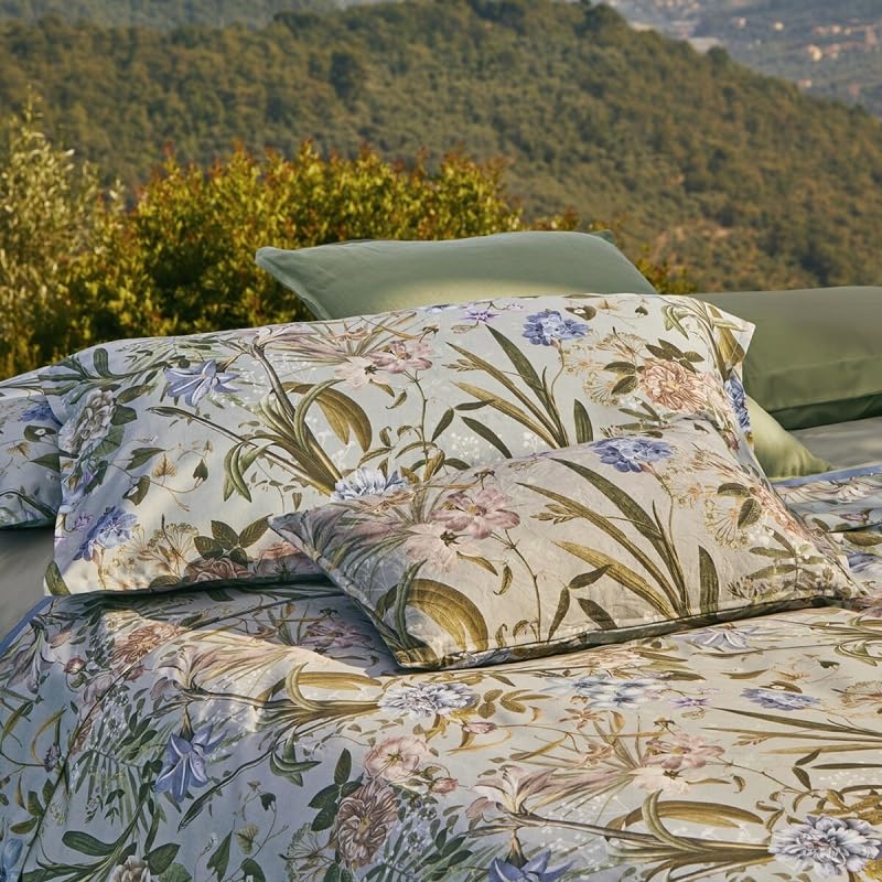 Fazzini lenzuola Raso di cotone 300 tc matrimoniale (lenzuolo superiore 260x295+ 2 federe 50 * 80+ 1 lenzuolo inferiore con angolo 180x200x30) VANITAS 3 -Stampa digitale -Made in Italy