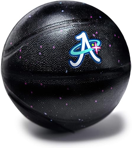 Miniatura 10 de A Plus Collectibles Pelota de juego oficial de baloncesto espacial de 1 pulgada, cancha de interiorexterior, tamaño completo para niños y adultos,
