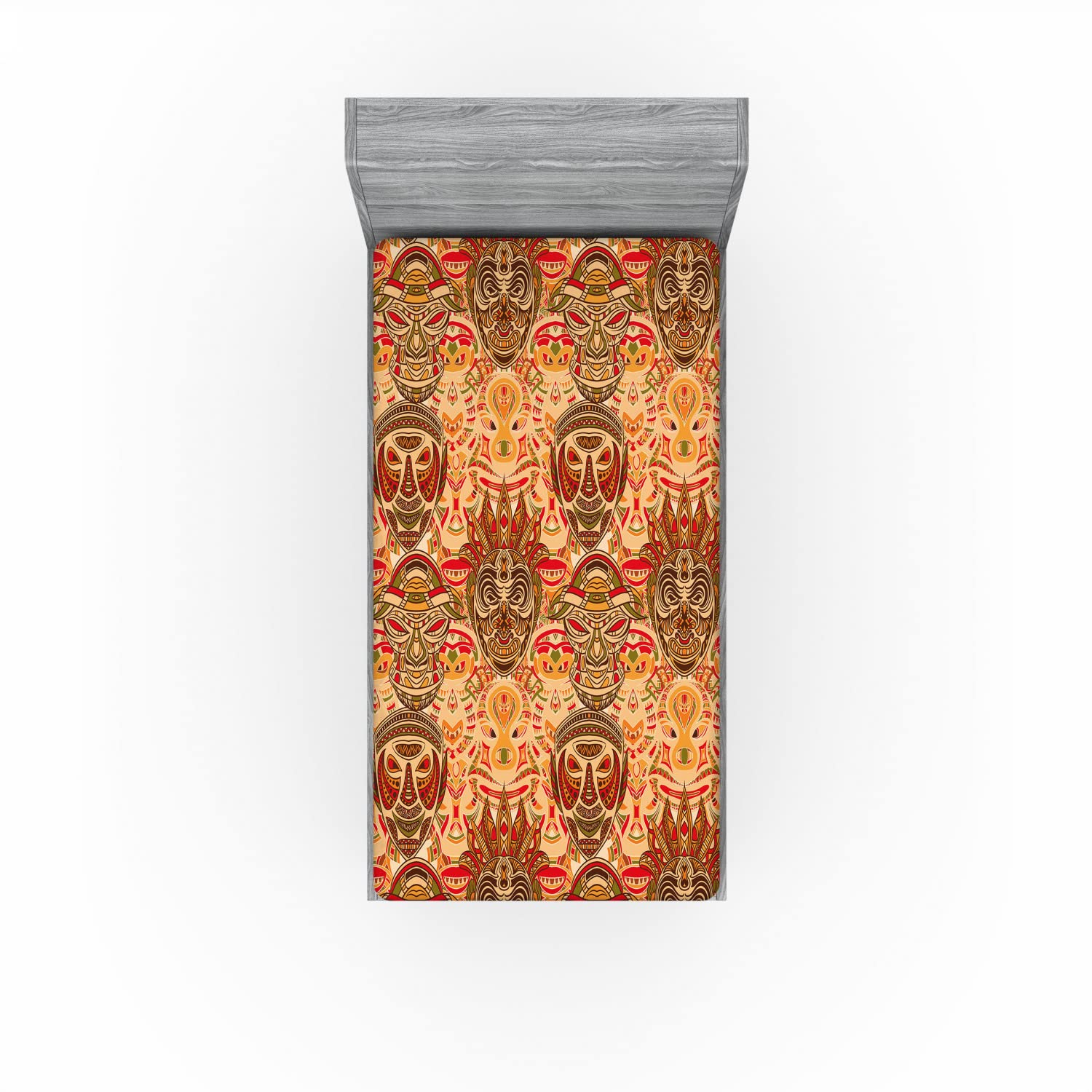 Ambesonne Watercolor Flat Sheet, Japanese Flower Circle Petal Pattern Spring Inspired Hand Drawn Eastern, Soft Comfortable Top Sheet Decorative Bedding 1 Piece, TwinXL Size, Sky Blue