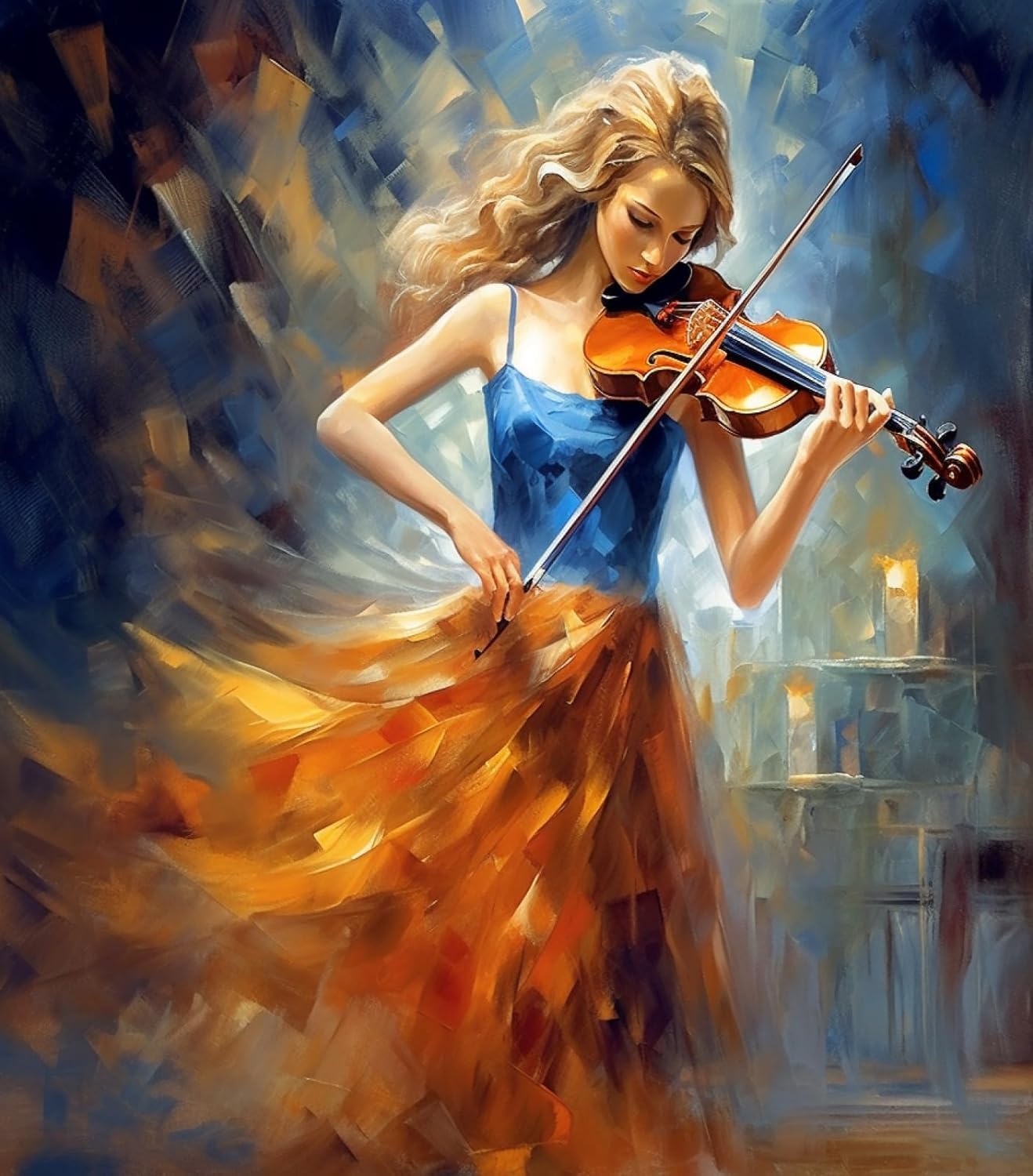 Amazon.com: ZMHZMY Digital Oil Painting Artwork,Girl Playing