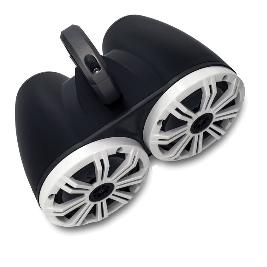 キッカーマリンタワースピーカー新品 ブラックLEDタワーバーウェイク艇 Amazon.com: KICKER Black Wake Tower System Silver 6.5